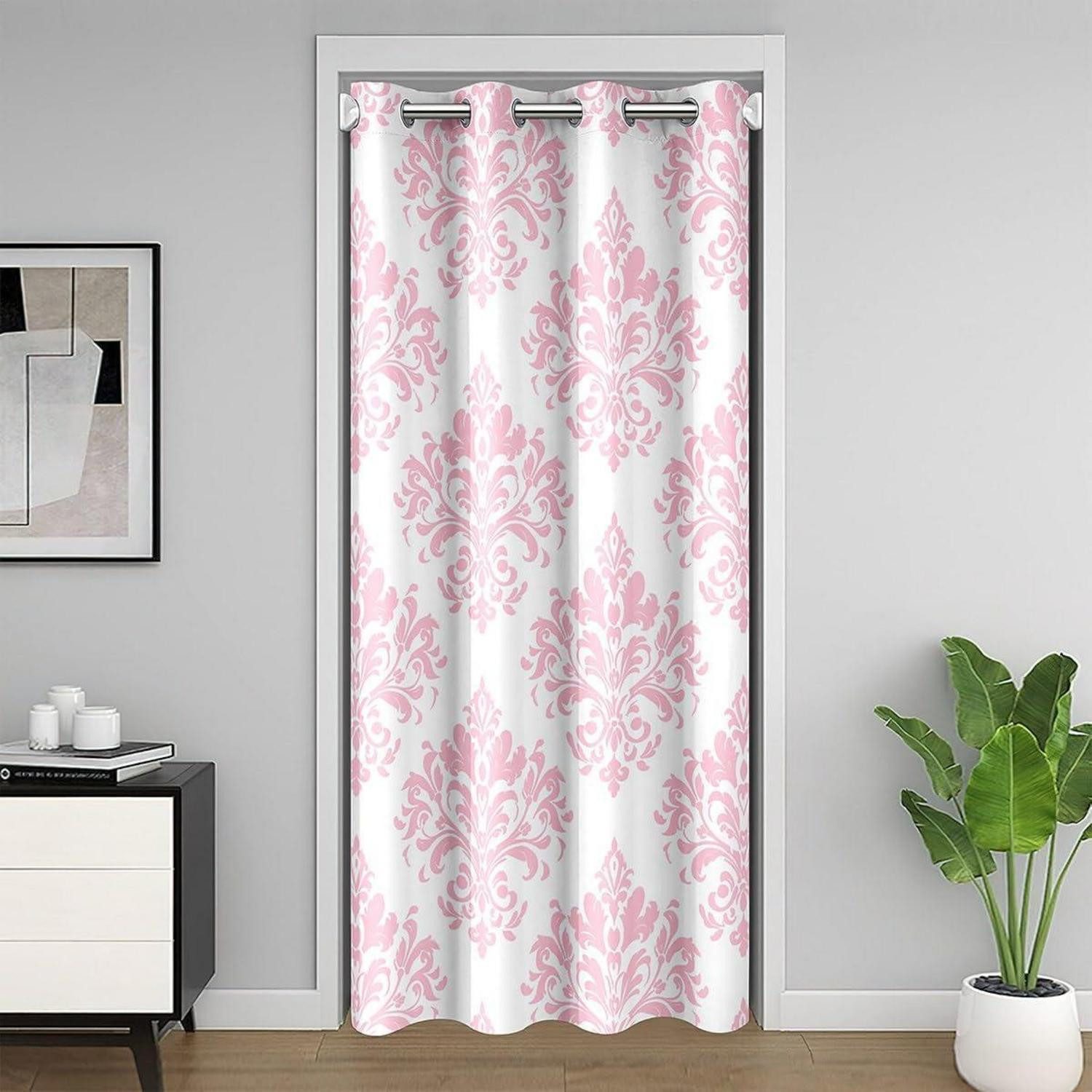 LuxusKollektion Türvorhang Damast Türvorhang Blumenrosaweiß (1 St)