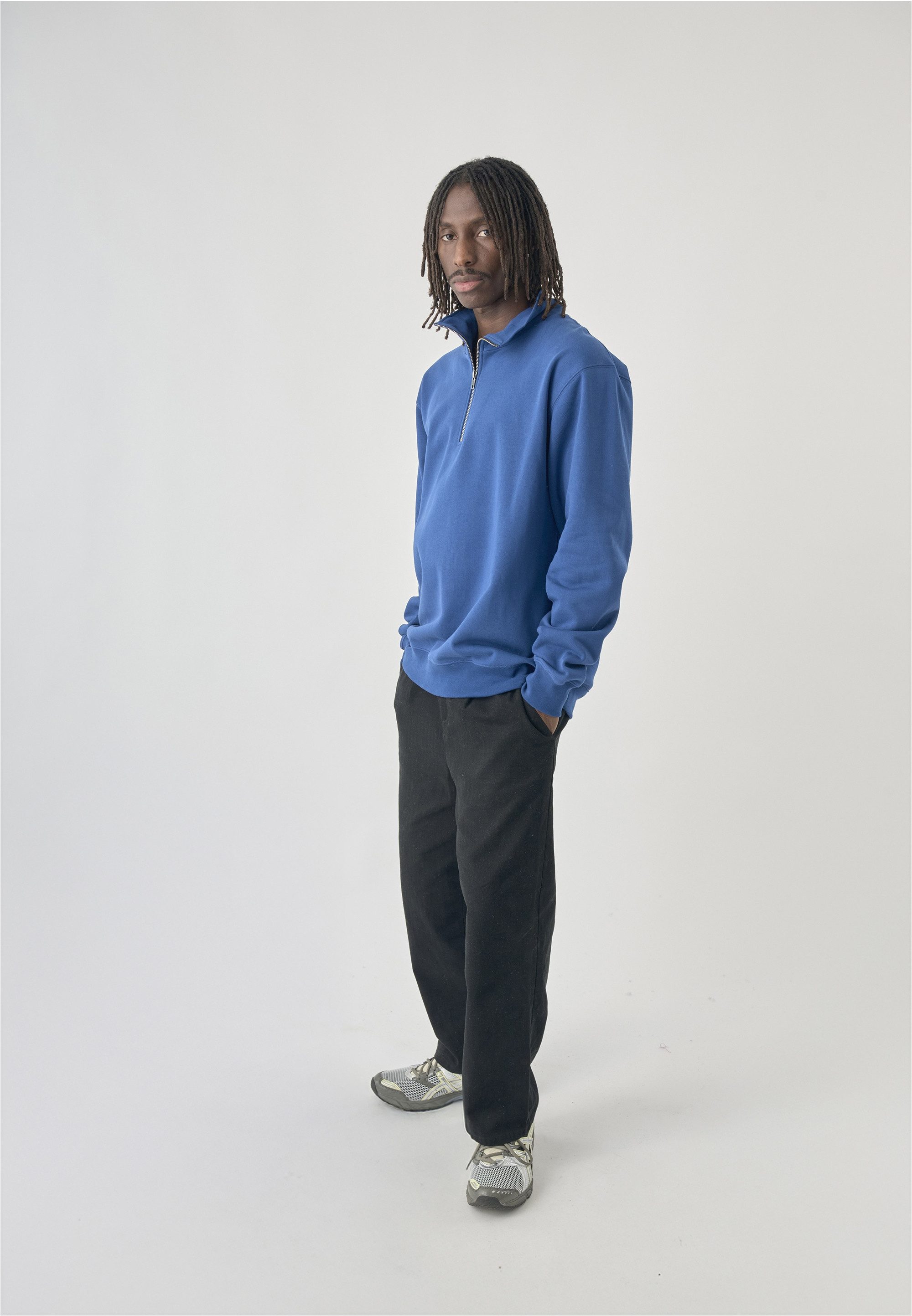 Cleptomanicx Sweatshirt mit Halfzip am Kragen