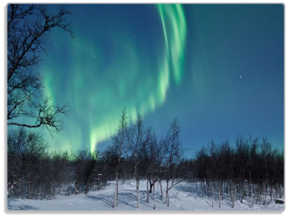 Wallario Schneidebrett Polarlicht in Schweden, ESG-Sicherheitsglas, (inkl. rutschfester Gummifüße 4mm, 1-St), 30x40cm