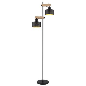 etc-shop Stehlampe, Leuchtmittel nicht inklusive, Stehlampe Stehleuchte Wohnzimmerlampe höhenverstellbar schwarz gold