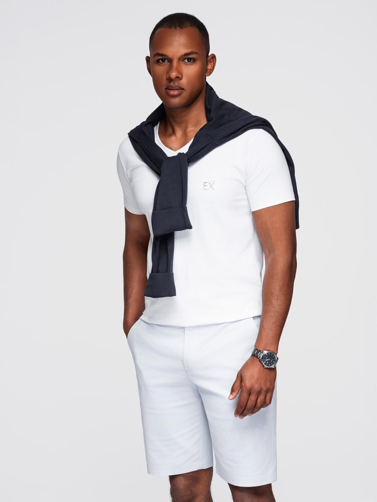 OMBRE T-Shirt T-Shirt mit V-Ausschnitt SLIM FIT