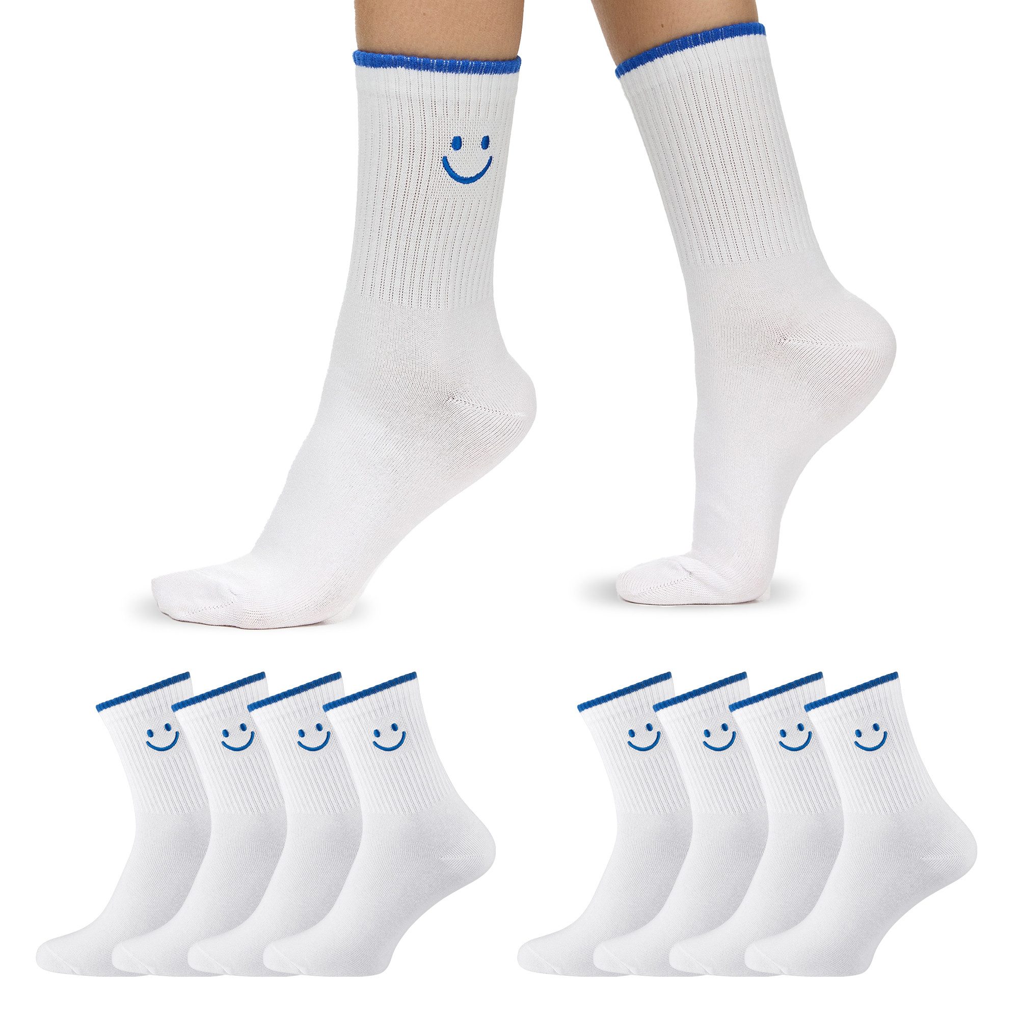 Freizeitsocken 8er Pack Herren Good Vibes Motiv Tennissocken