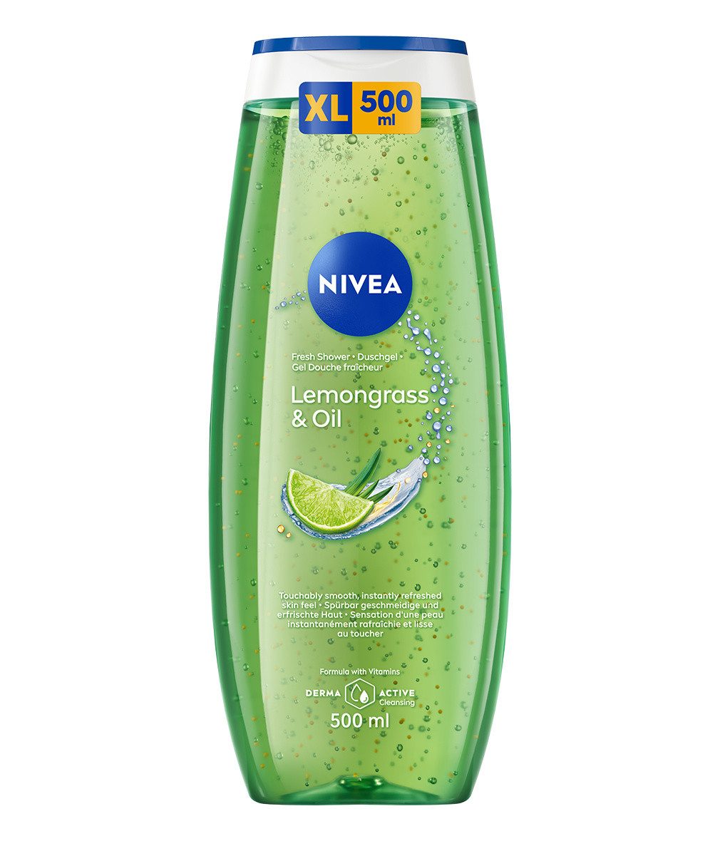 Nivea Duschgel Pflegedusche Lemongrass & Oil 4 x 500 ml, 4-tlg.