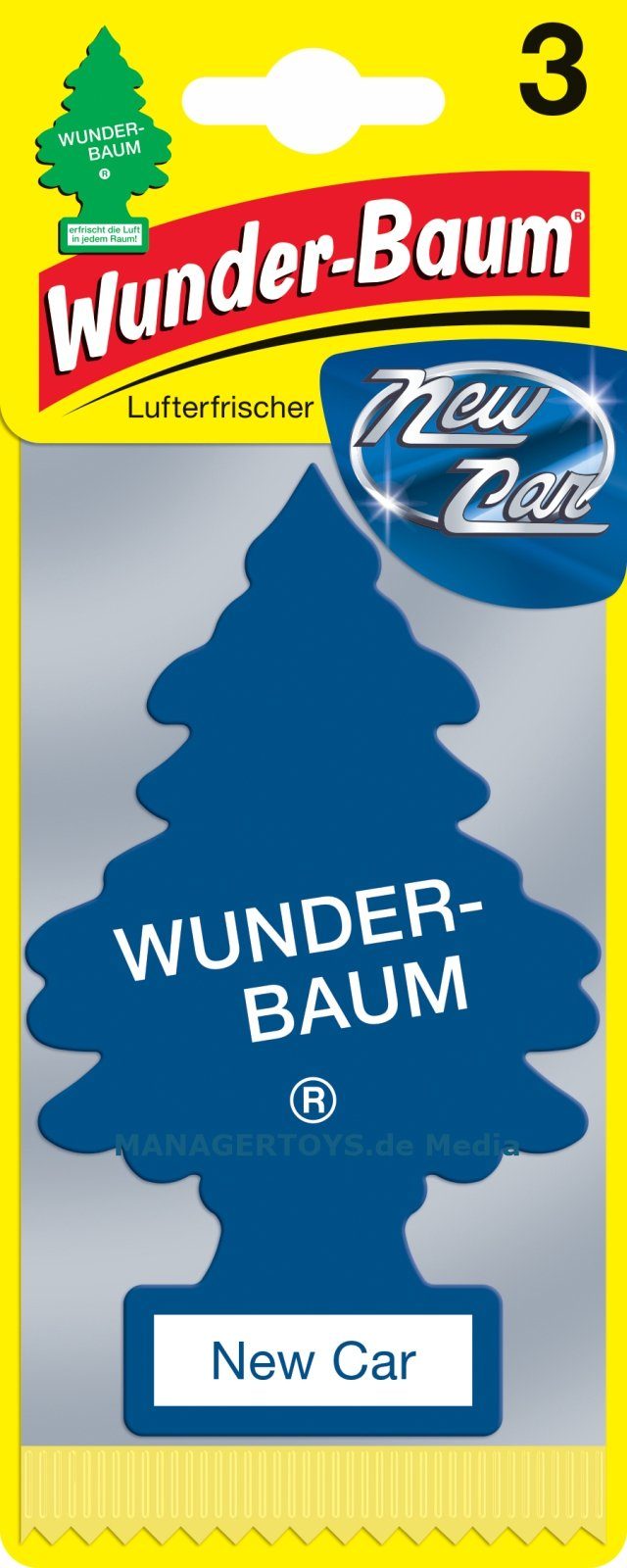 Wunder-Baum Hänge-Weihnachtsbaum New Car Neuwagen 3 Wunderbaum Lufterfrischer 3er Set Duftbäumchen