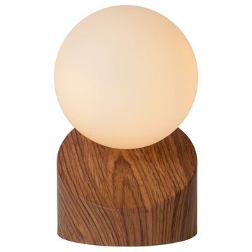 click-licht Tischleuchte Tischleuchte Len mit Touch in dunkler Holzoptik, keine Angabe, Leuchtmittel enthalten: Nein, warmweiss, Tischleuchte, Nachttischlampe, Tischlampe