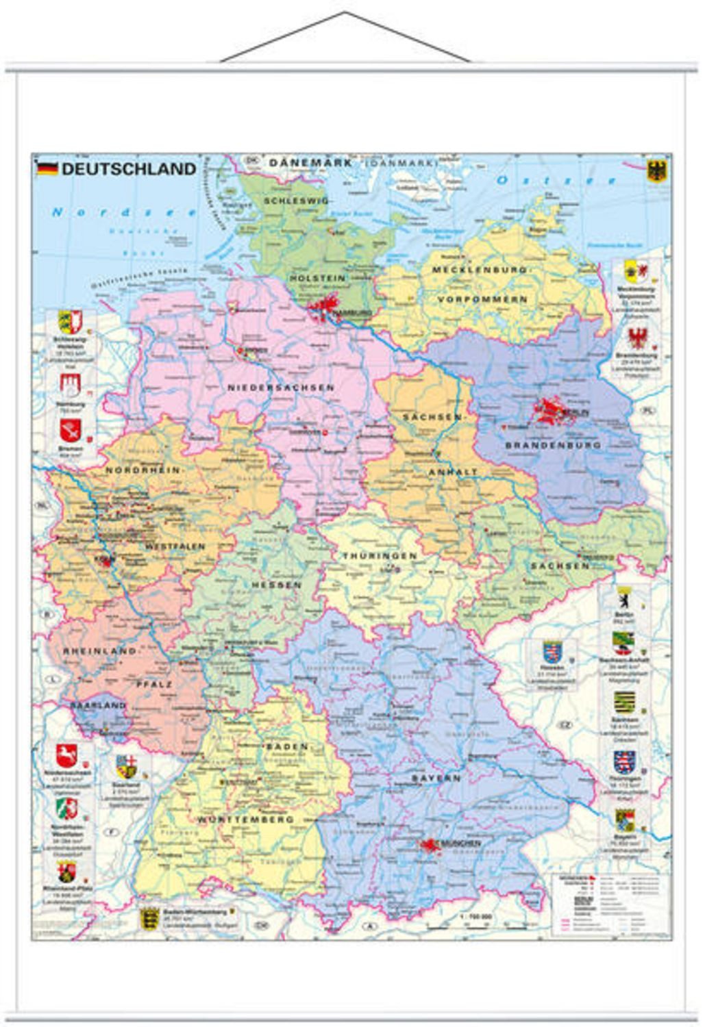 Deutschland politisch mit Wappen / Heinrich Stiefel