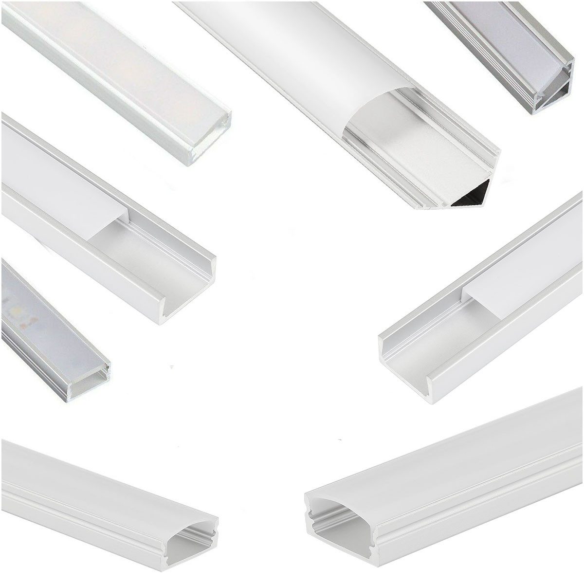 oyajia LED-Stripe-Profil 5x LED Aluprofil Aluminium Profile Alu Schiene Lei günstig online kaufen