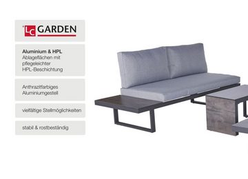 LC Garden Gartenlounge-Set »Sungardo« Gartenlounge Set 3tlg. Anthrazit aus Aluminium, (Set), inkl. Auflagen, individuell stellbar