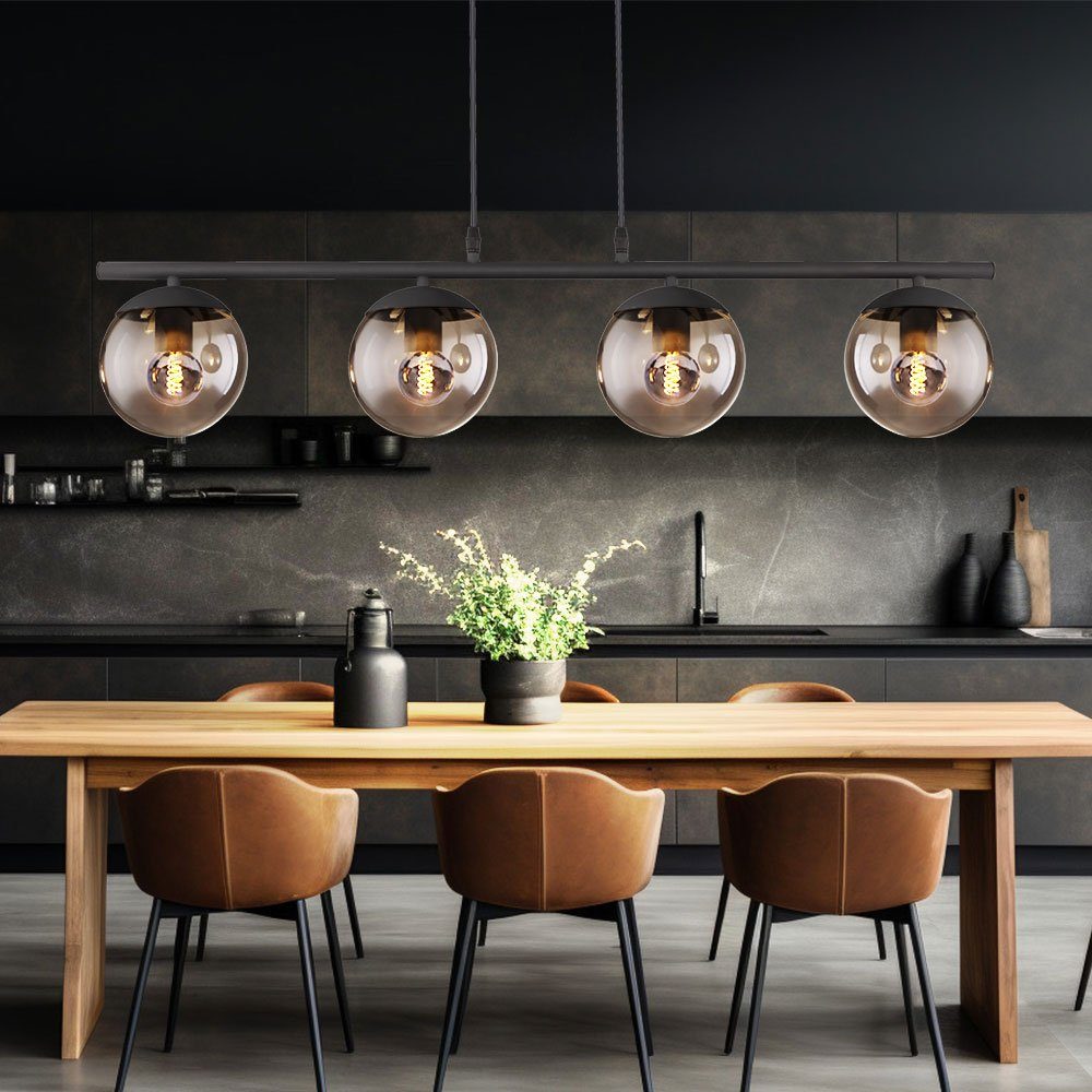 GLOBO LIGHTING Hängeleuchte, Leuchtmittel nicht inklusive, Kugel Design Decken Pendel Leuchte rauch Wohn Zimmer Beleuchtung