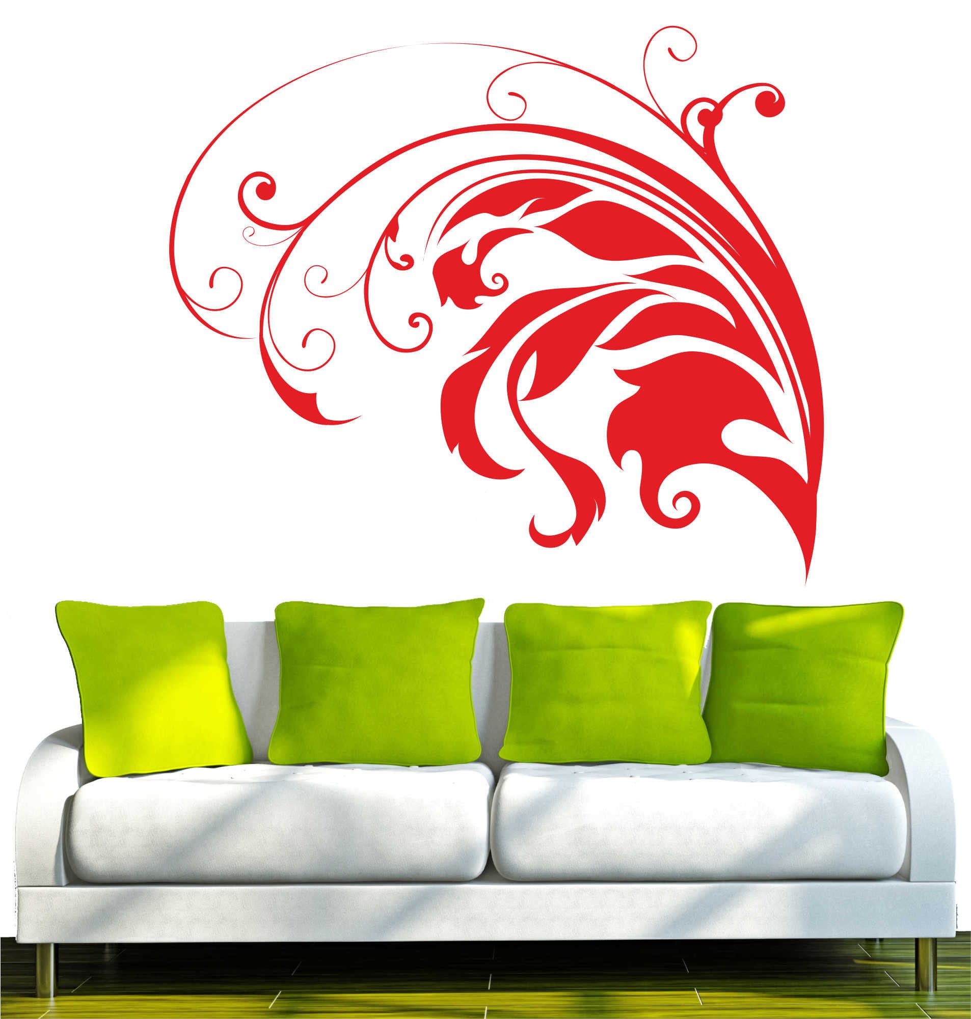 INDIGOS UG Wandtattoo Wandtattoo - Wandaufkleber - w314 Blatt Ranke Baum Pflanze Garten