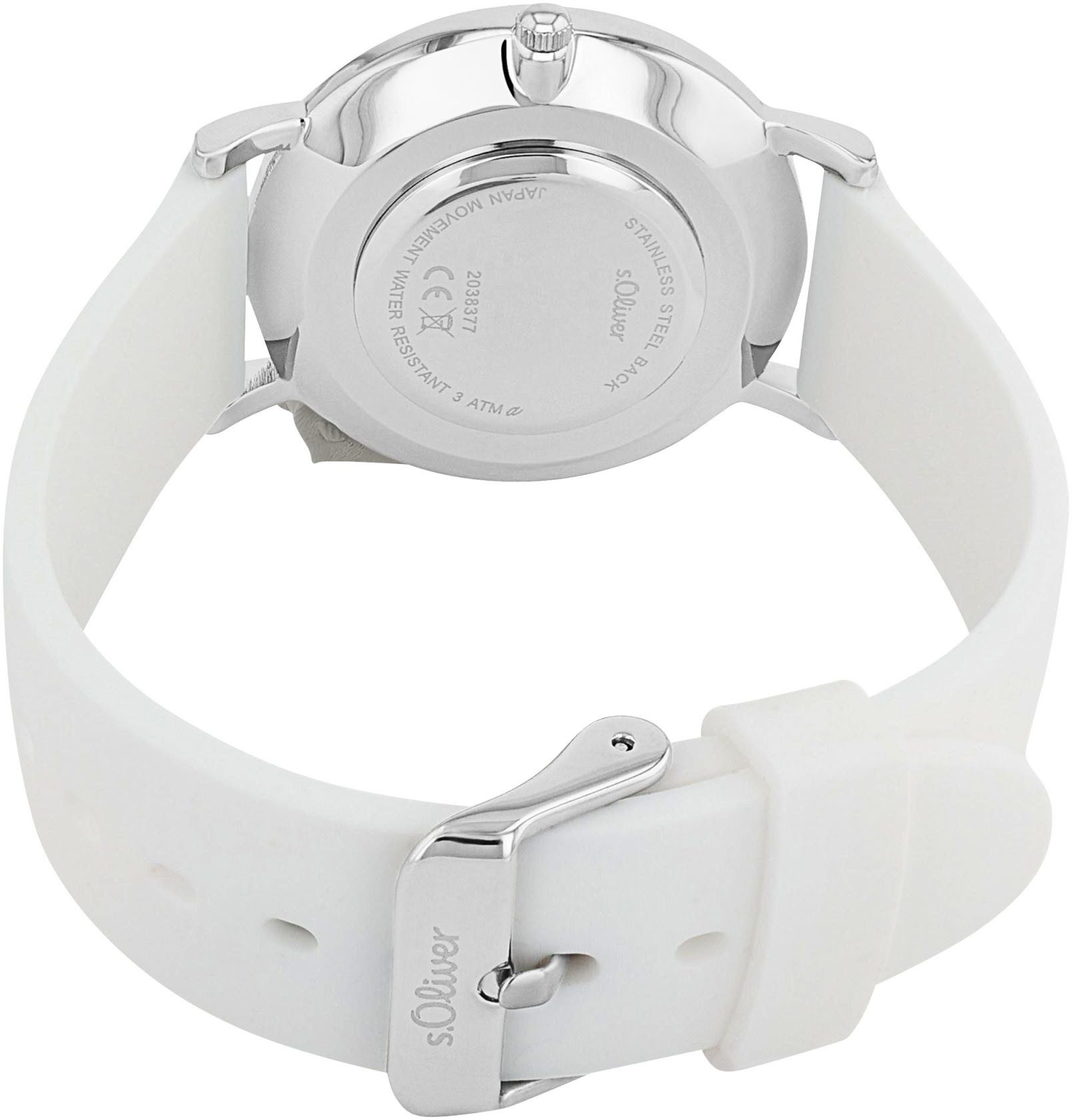 s.Oliver Quarzuhr 2038377, Armbanduhr, Damenuhr, analog, Silikonarmband günstig online kaufen