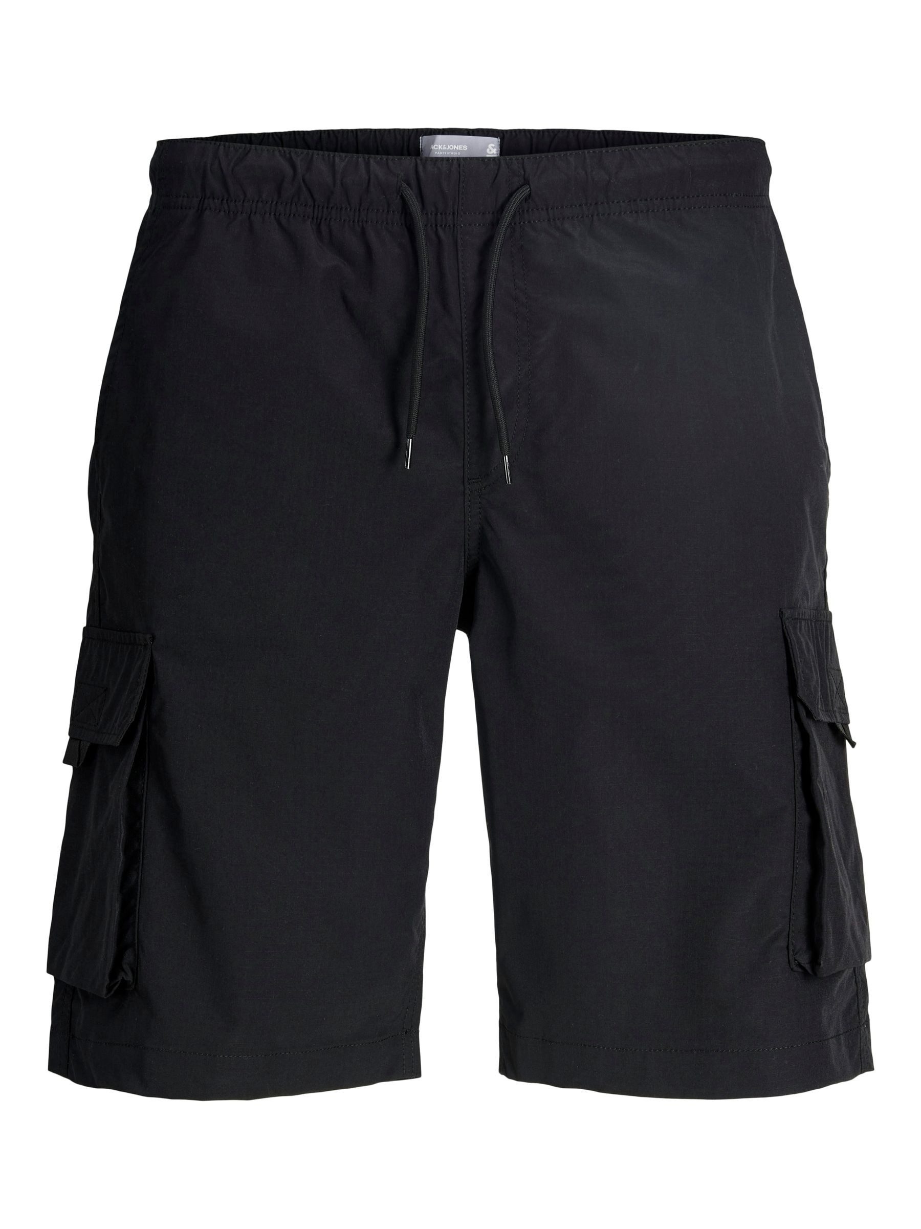Jack & Jones Cargoshorts Moderner Casual Look Knielang Cargotaschen Lässiger Fit für Herren (1-tlg) Normal Fit Einfarbig schnell trocknend Kordelzug Casual-Style