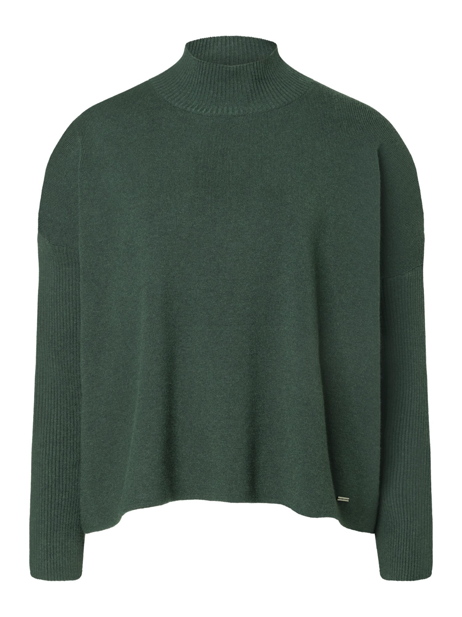 MORE&MORE Rundhalspullover weiter Feinstrickpullover mit Rippenärmel