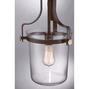 etc-shop Pendelleuchte, Leuchtmittel nicht inklusive, Pendelleuchte Deckenlampe Hängeleuchte Bronze D 25,4 cm