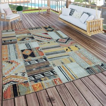 Teppich Artigo 406, Paco Home, rechteckig, Höhe: 4 mm, Kurzflor, Patchwork Muster, Vintage Design, In- und Outdoor geeignet