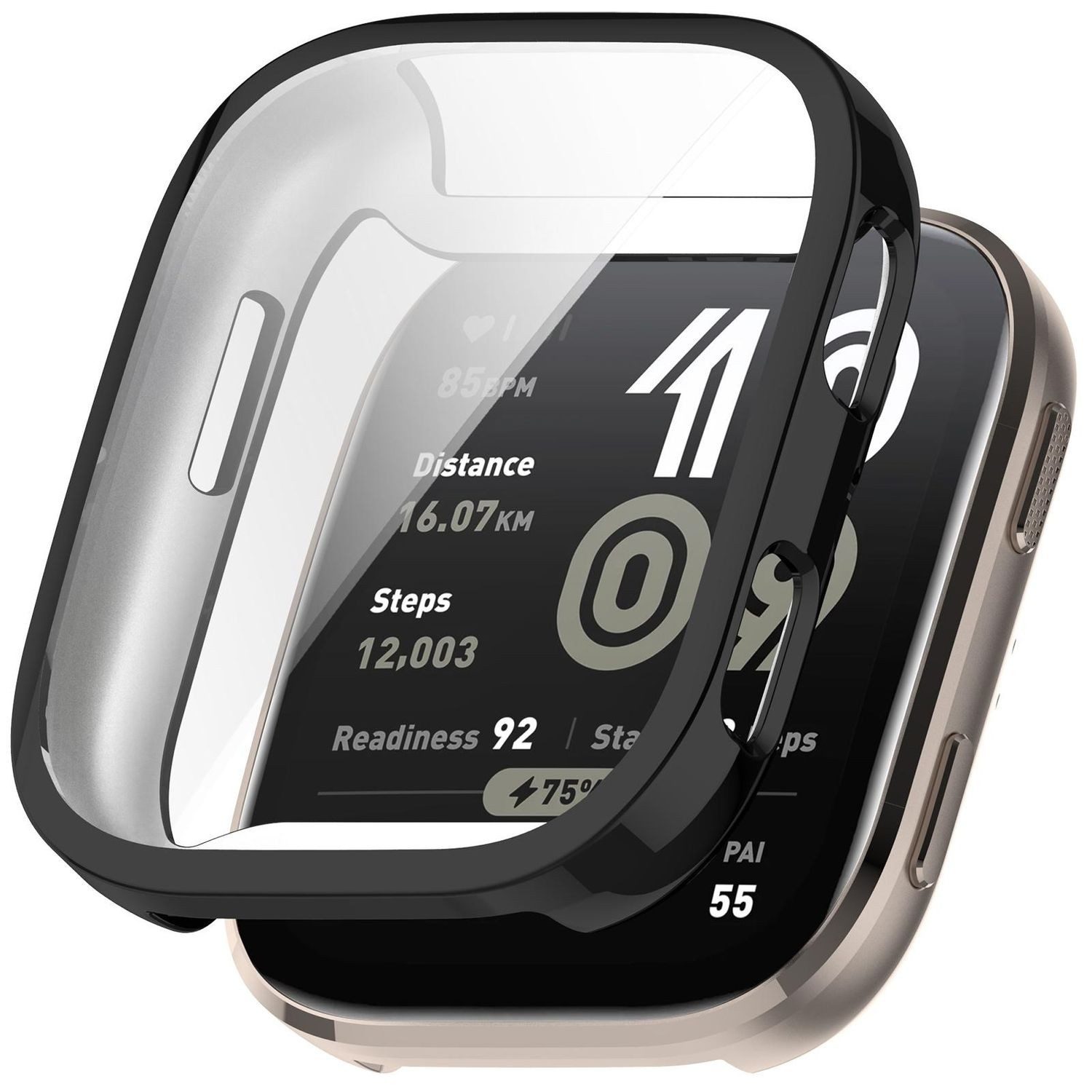 Wigento Smartwatch-Hülle Für Amazfit Bip 6 Electroplated Full Cover TPU Schutz Hülle Schwarz, Full TPU Schutzhülle, nahtlose Passform