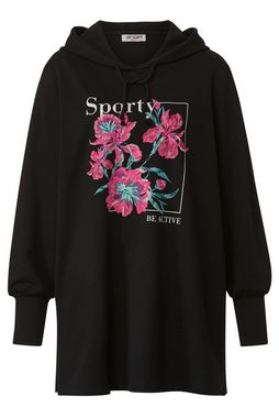 Angel of Style Sweatshirt Long-Hoodie Kapuzensweater Blumen-Motiv Langarm