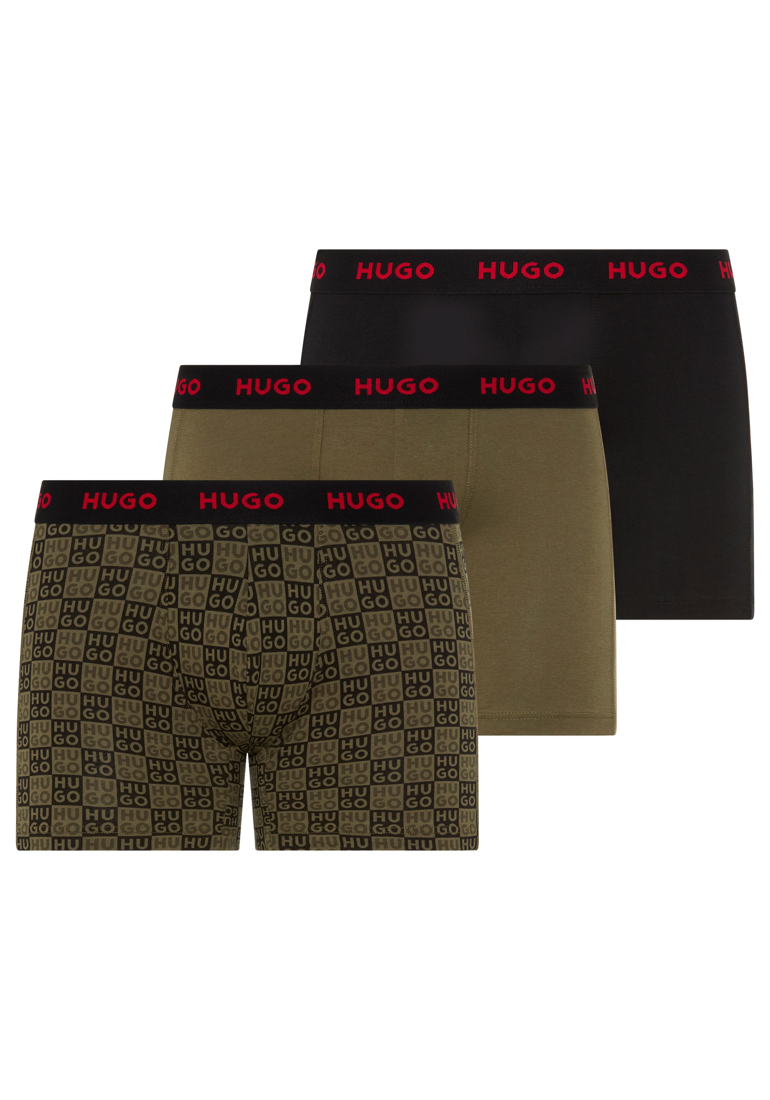 HUGO Boxershorts BOXERBR TRPLT DESIGN Markenlogo am elastischem Bund