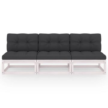 vidaXL Loungesofa 3-Sitzer-Sofa mit Kissen Kiefer Massivholz, 1 Teile