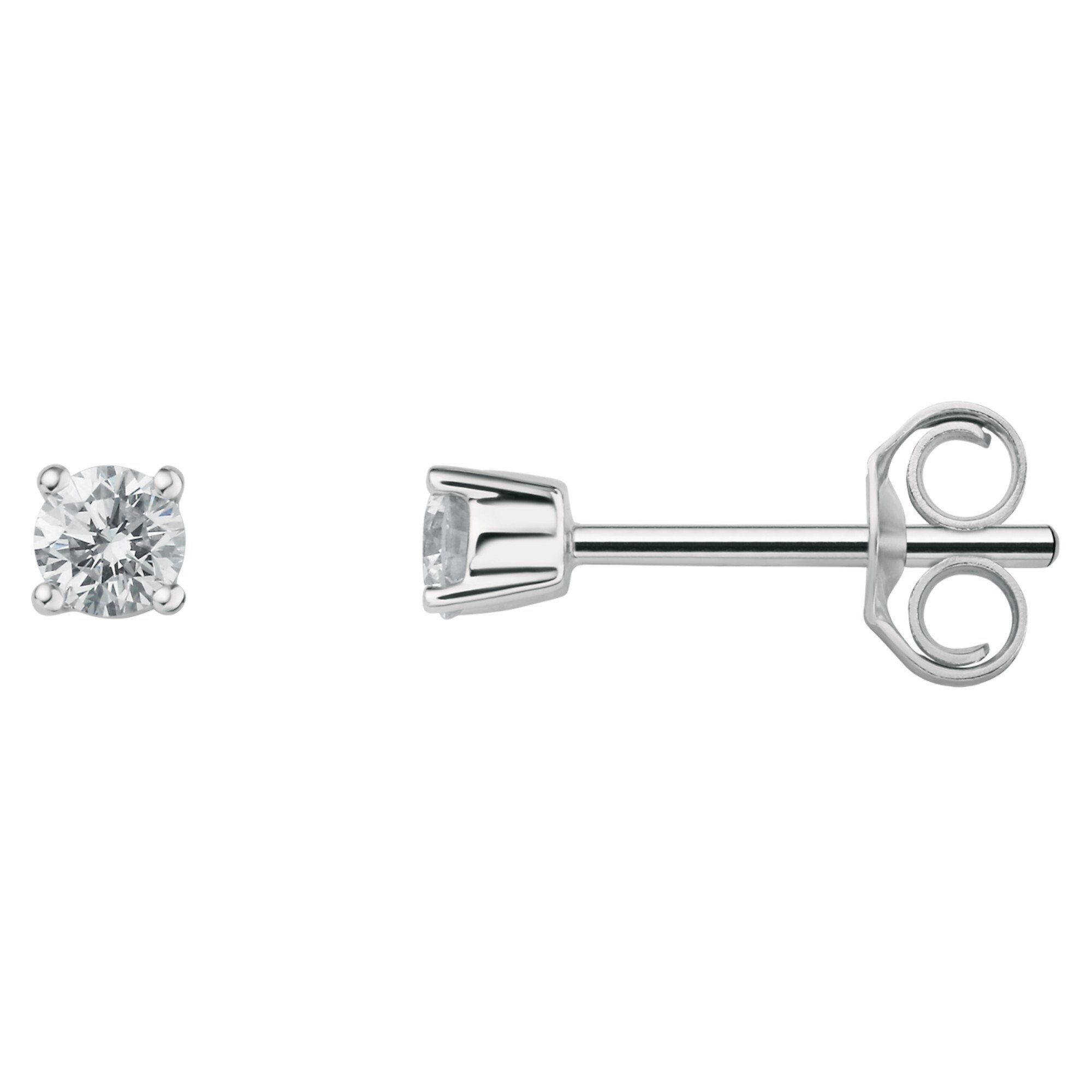 Paar Ohrringe Platin Brillant 950 Diamant Ohrstecker ELEMENT Damen aus Platin, ONE Schmuck Ohrhänger ct 0.20