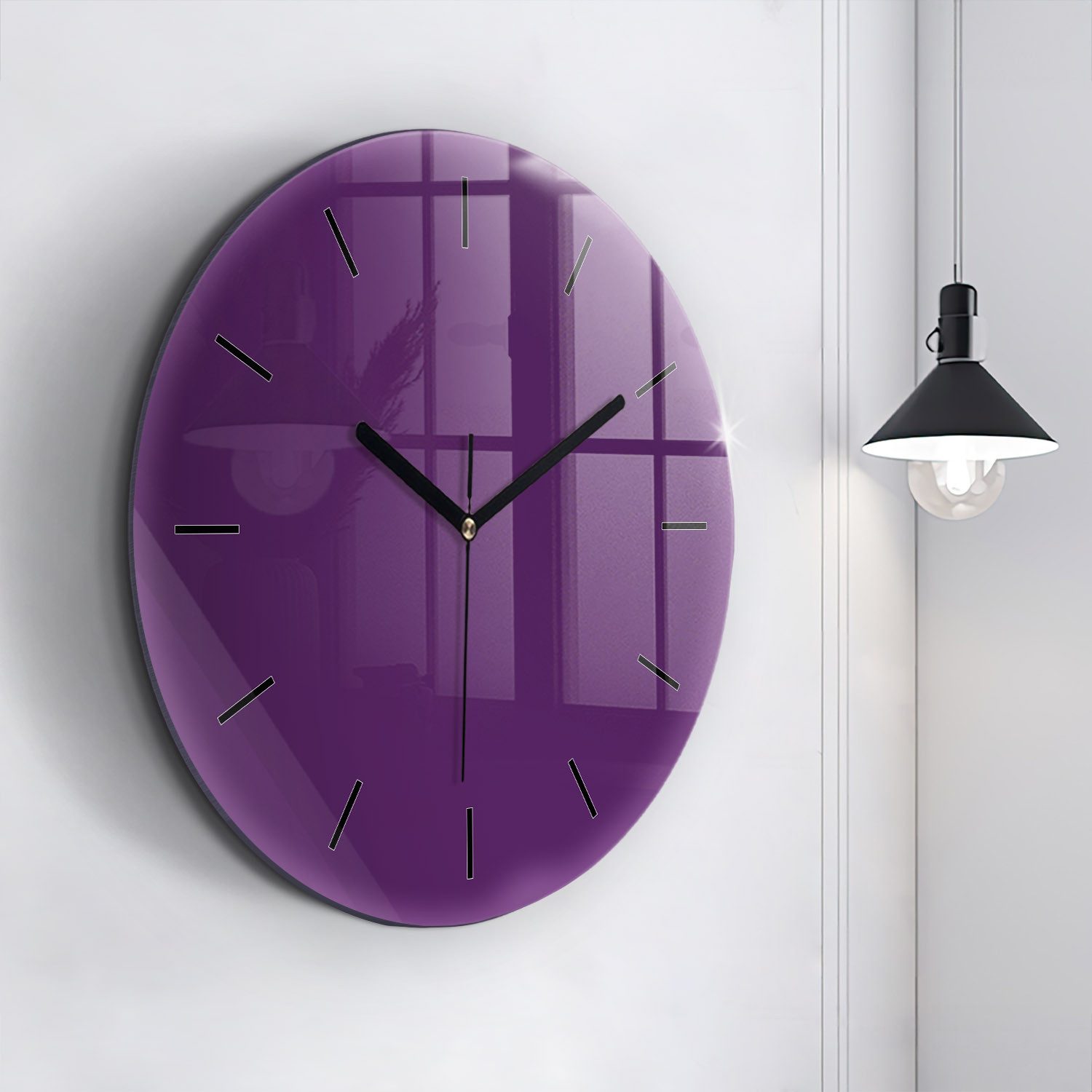 Tulup Wanduhr Wanduhr Glasrunde Uhr Moderne Glaswanduhr 60cm Uhr aus Gehärtetem Glas
