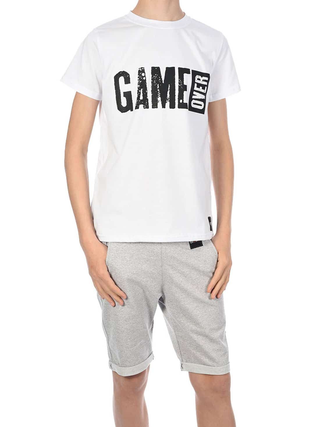 BEZLIT T-Shirt & Shorts Jungen Sommer Set (1-tlg) mit elastischem Bund Weiß / Grau