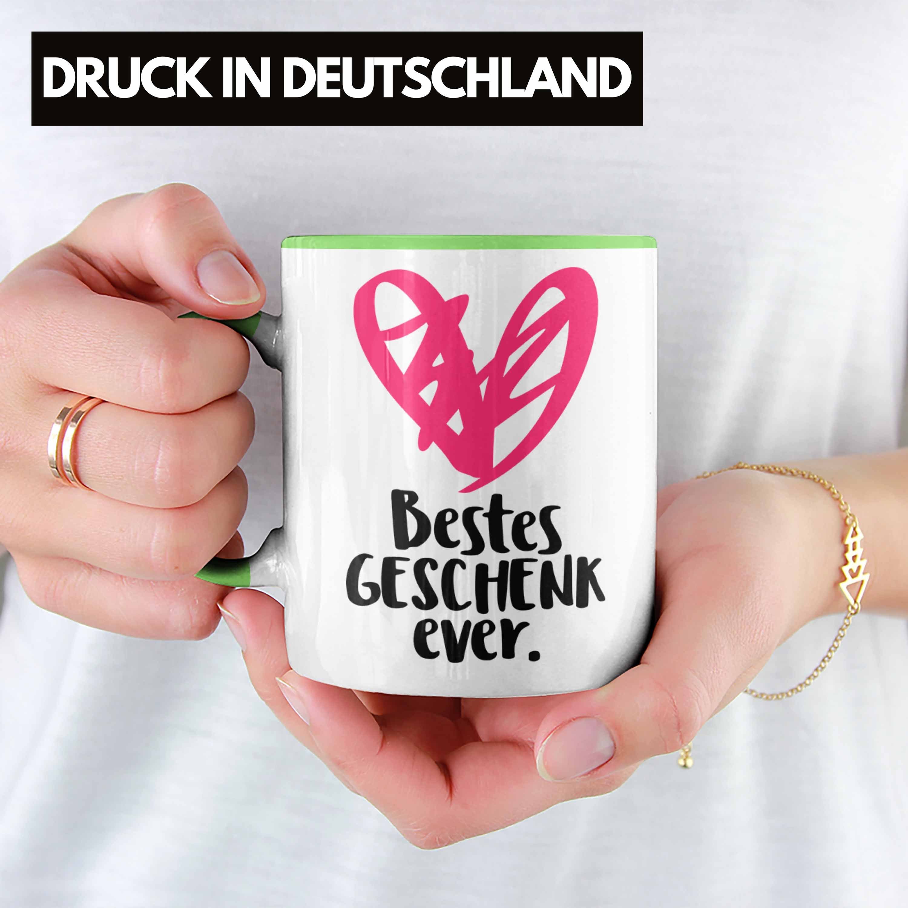 Trendation Tasse Trendation - Tante Tasse Kaffeetasse Spruch Wichtelgeschenk mit für Mama Geschenkidee Schwester Frauen Grün Lustige