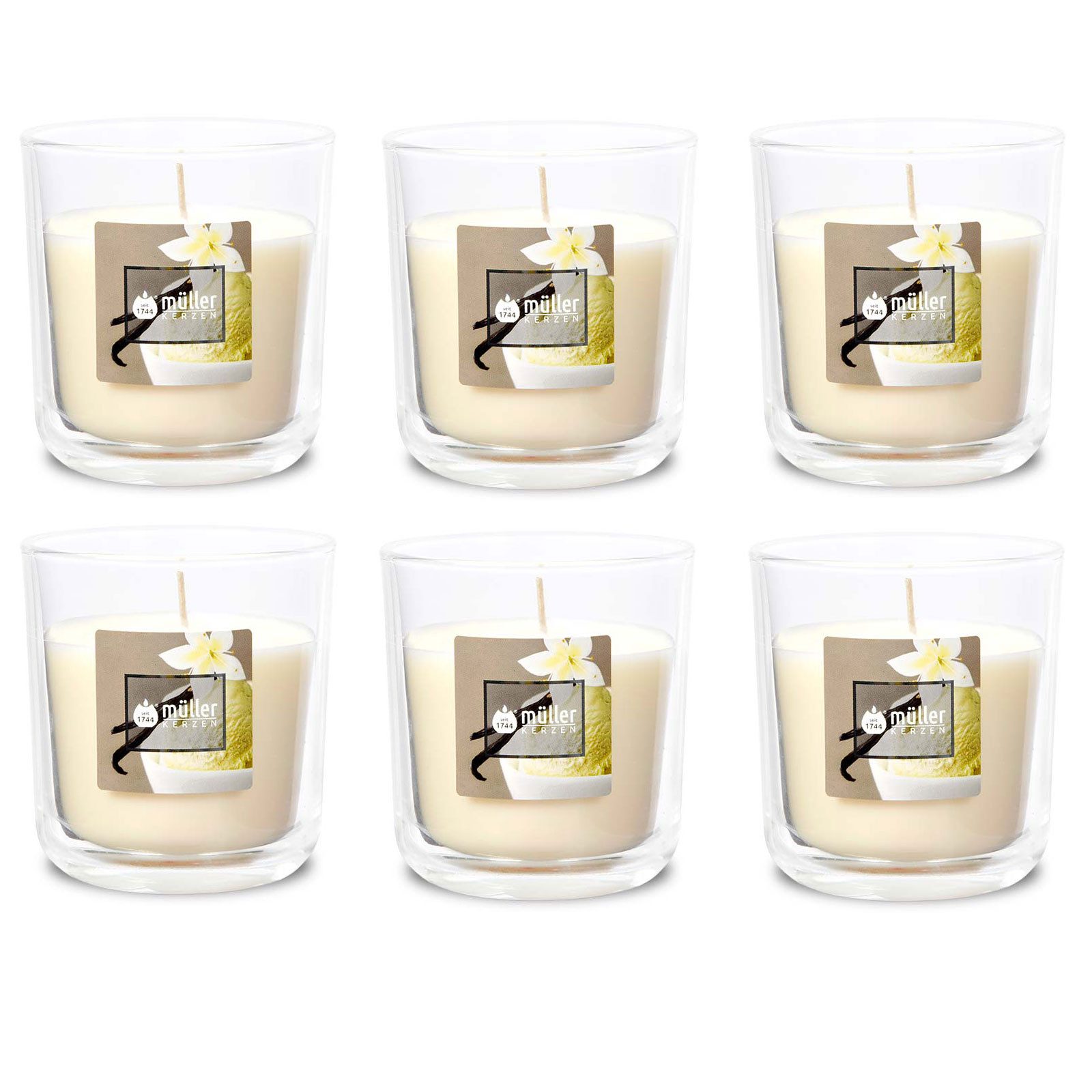 Gebr. Müller Kerzenfabrik AG Подсвечник Duft-Kerzenglas 65/70 mm Set 6 Stk. Verschiedene Aromen