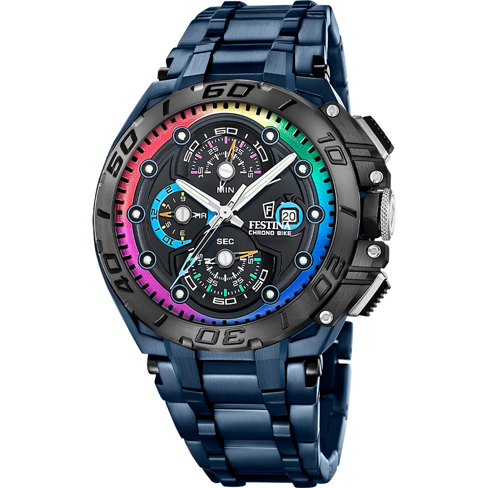Festina Chronograph Chrono Bike Special Edition F20759_1, (Set, 3-tlg., mit Wechselband und Bandwechsler), Quarzuhr, Armbanduhr, Herrenuhr, Edelstahlarmband