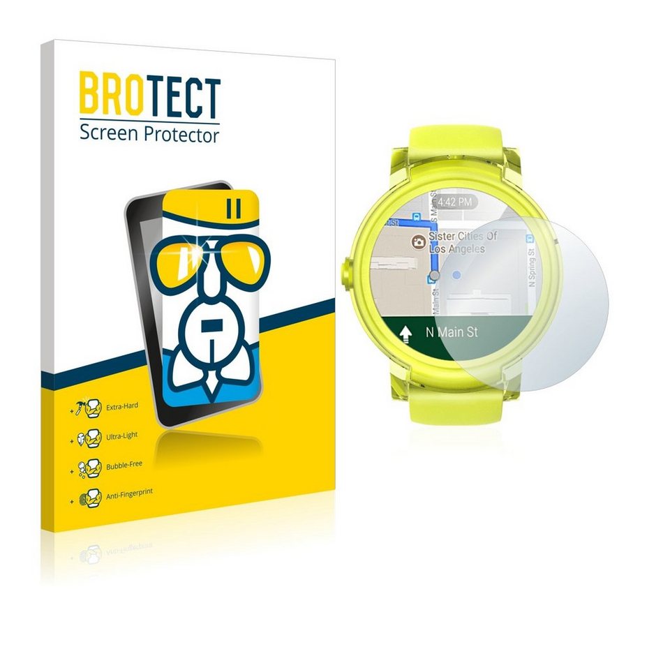 BROTECT Schutzfolie »Panzerglasfolie für Mobvoi Ticwatch E Lemon«, Schutzglas Glasfolie klar