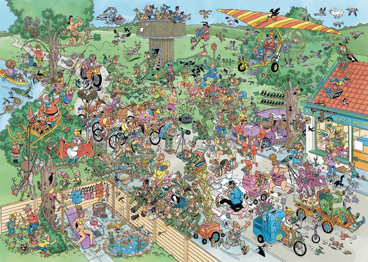 Jan van Haasteren Puzzle Jan van Haasteren - Stunde der Gartenvögel - 1000 Teile Puzzle, 1000 Puzzleteile