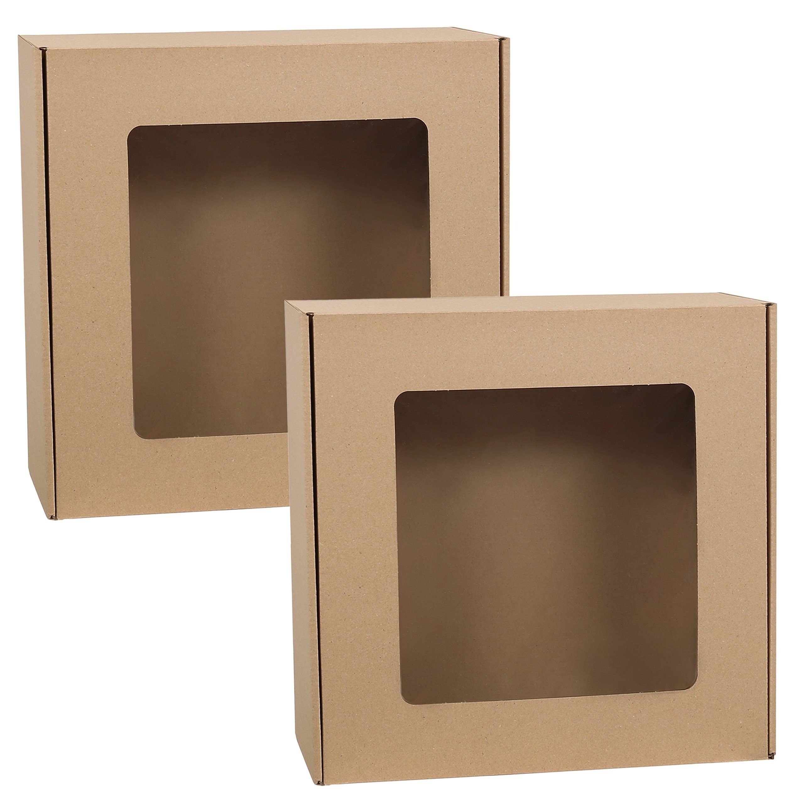 Sarcia.eu Geschenkbox Quadratische Geschenkbox mit Sichtfenster, Geschenkbox 30x30x10 cm (2 St)