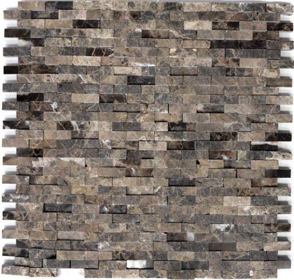 Marmormosaik Rechteckiges Mosani matt Mosaikfliesen Mosaikfliesen hellbraun / 10 Matten