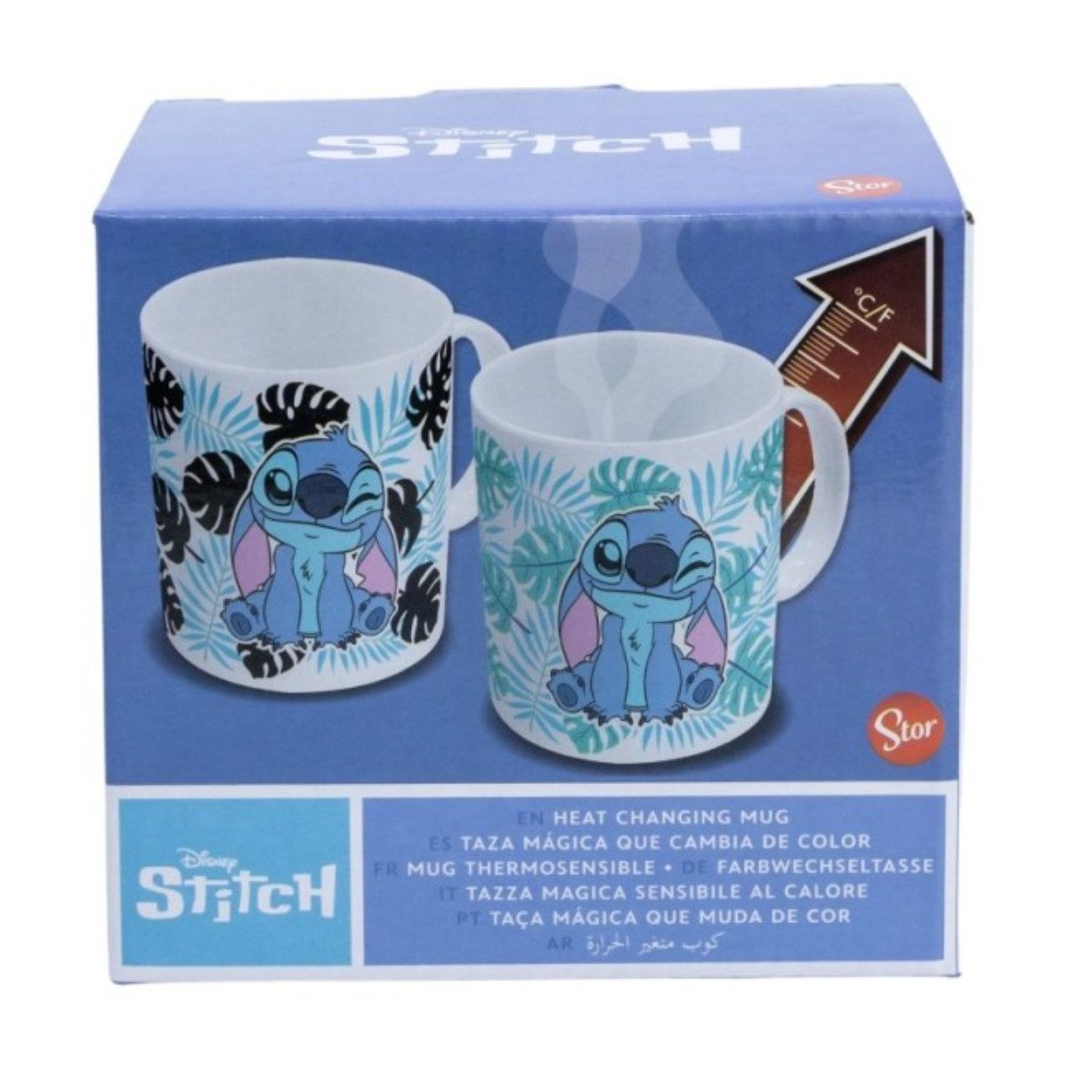 Disney Tasse Stitch Aloha Farbwechsel Tasse 325 ml mit Geschenkbox