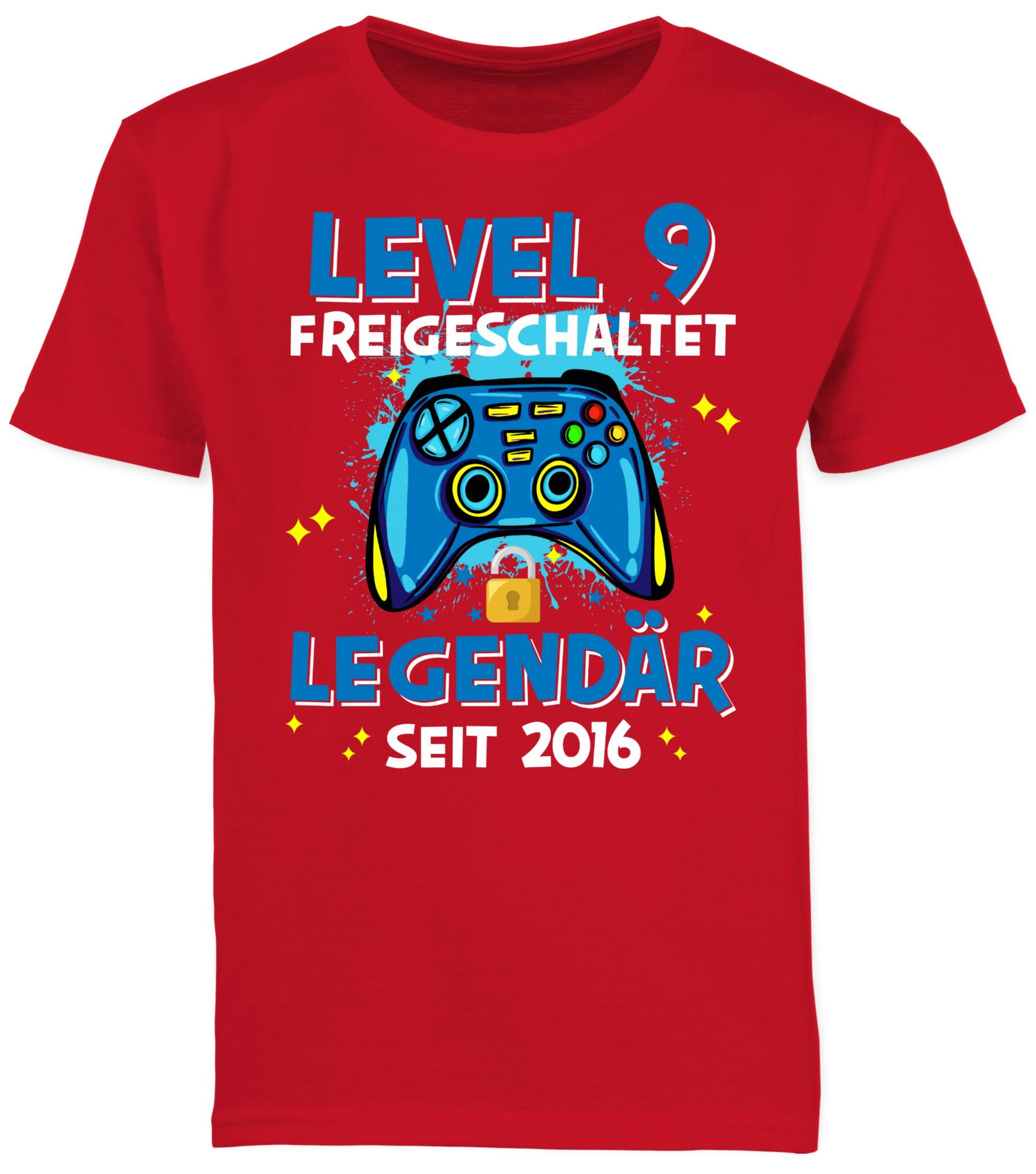 Shirtracer T-Shirt Level 9 freigeschaltet Legendär seit 2016 (1-tlg) 9. Geburtstag