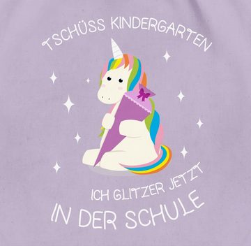 Shirtracer Turnbeutel Tschüss Kindergarten Einhorn, Schulanfang & Einschulung Geschenk Turnbeutel