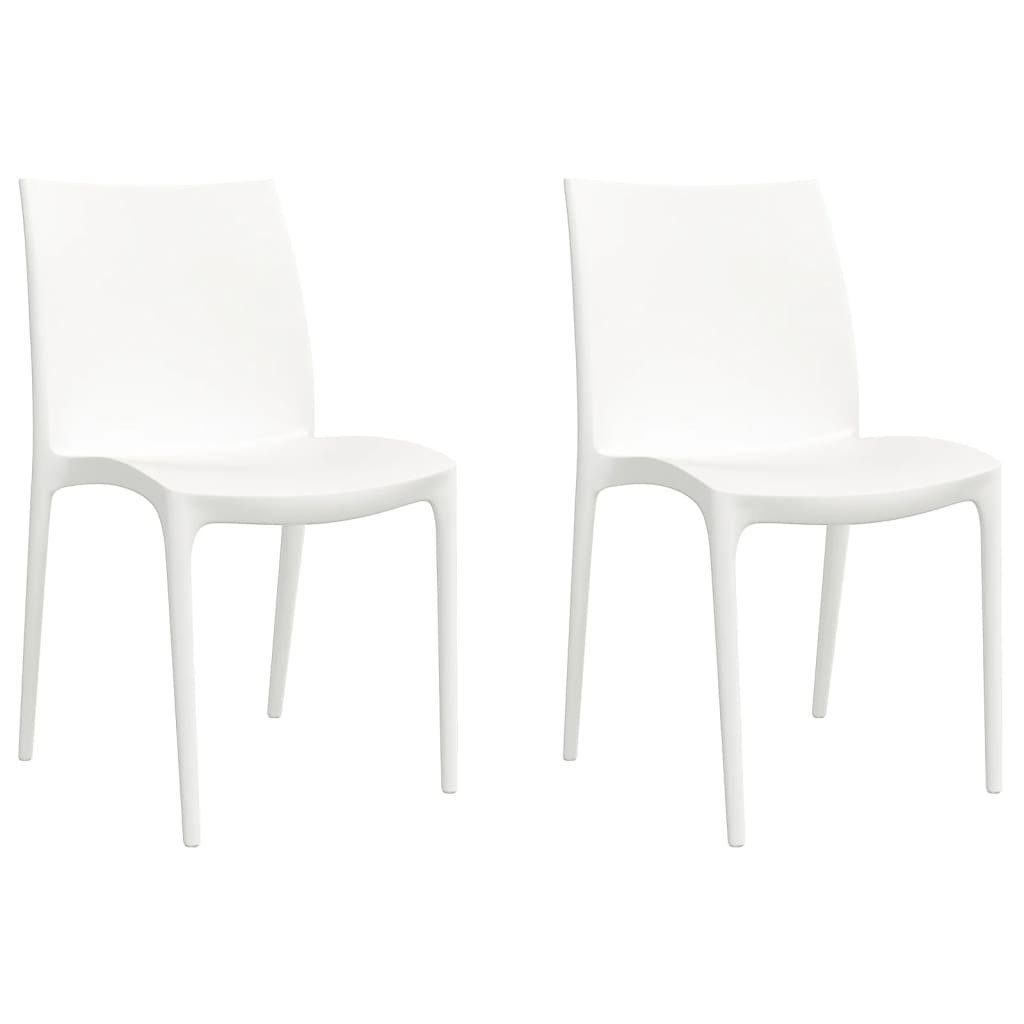 50x46x80 vidaXL Gartenstuhl St) Polypropylen Weiß cm Stk. Gartenstühle (2 | 2 Weiß Weiß