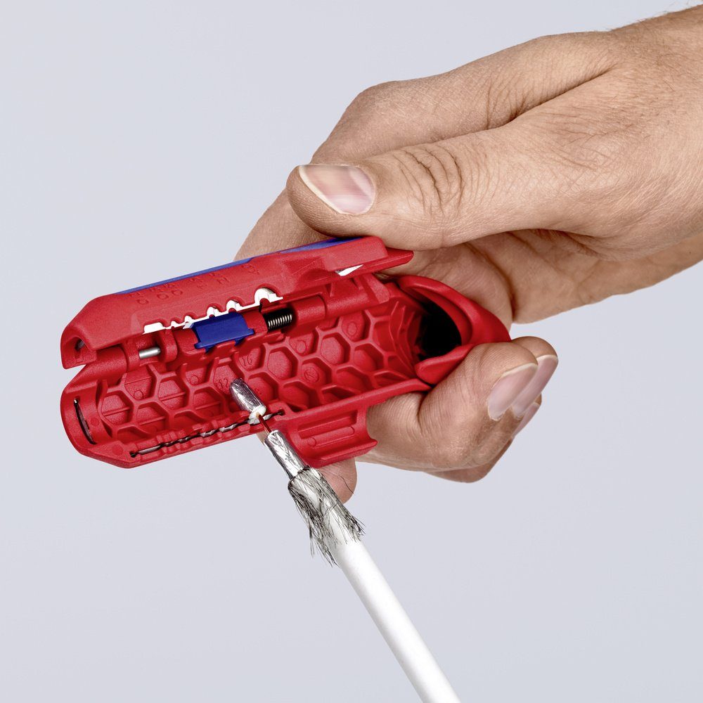 Knipex Kabelmesser Knipex 16 95 01 SB ErgoStrip Kabelentmanteler Geeignet für Rundkabel – Bild 4 von 5
