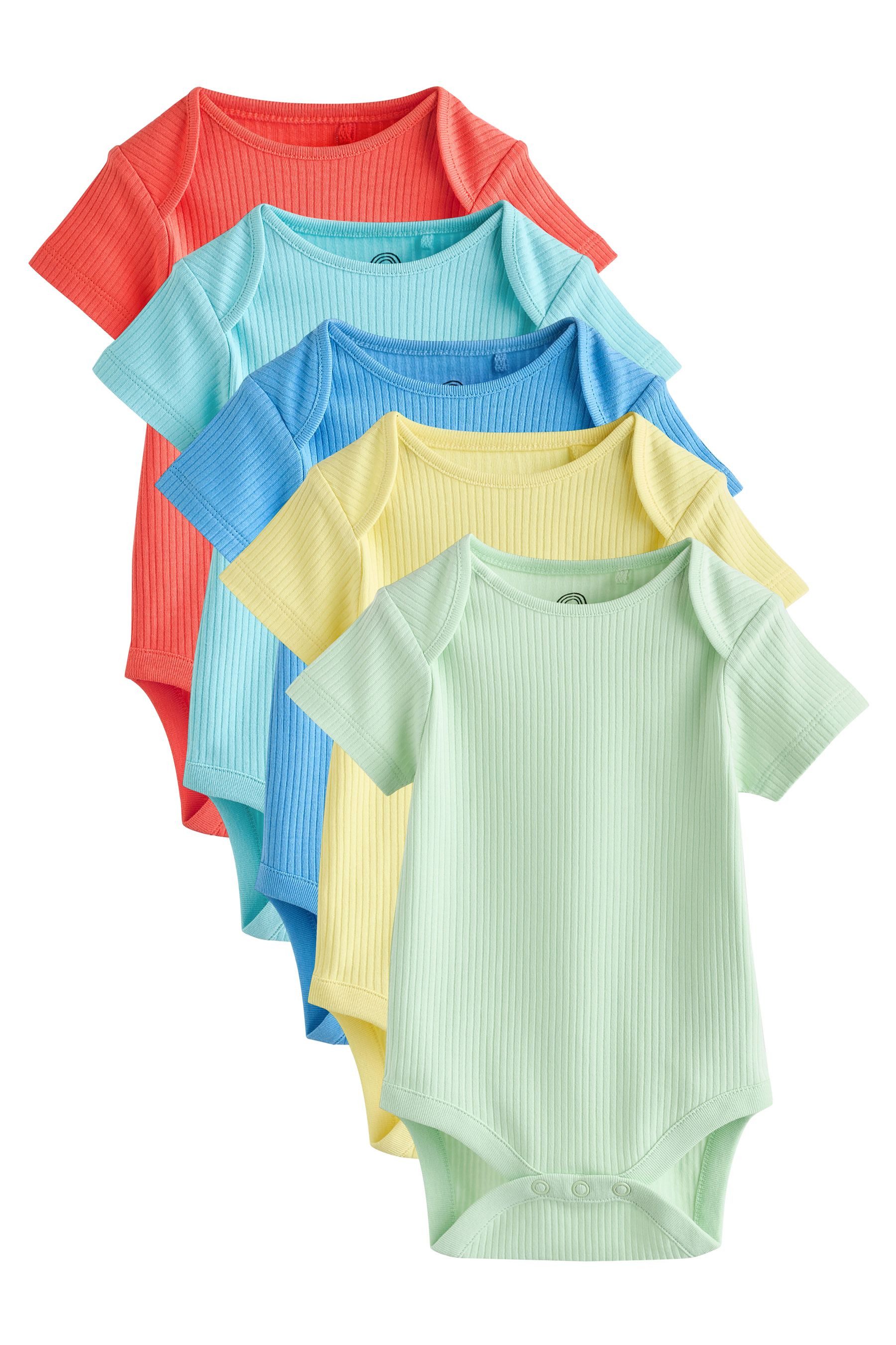 Next Kurzarmbody Kurzärmelige Baby Bodysuits im 5er-Pack (5-tlg)