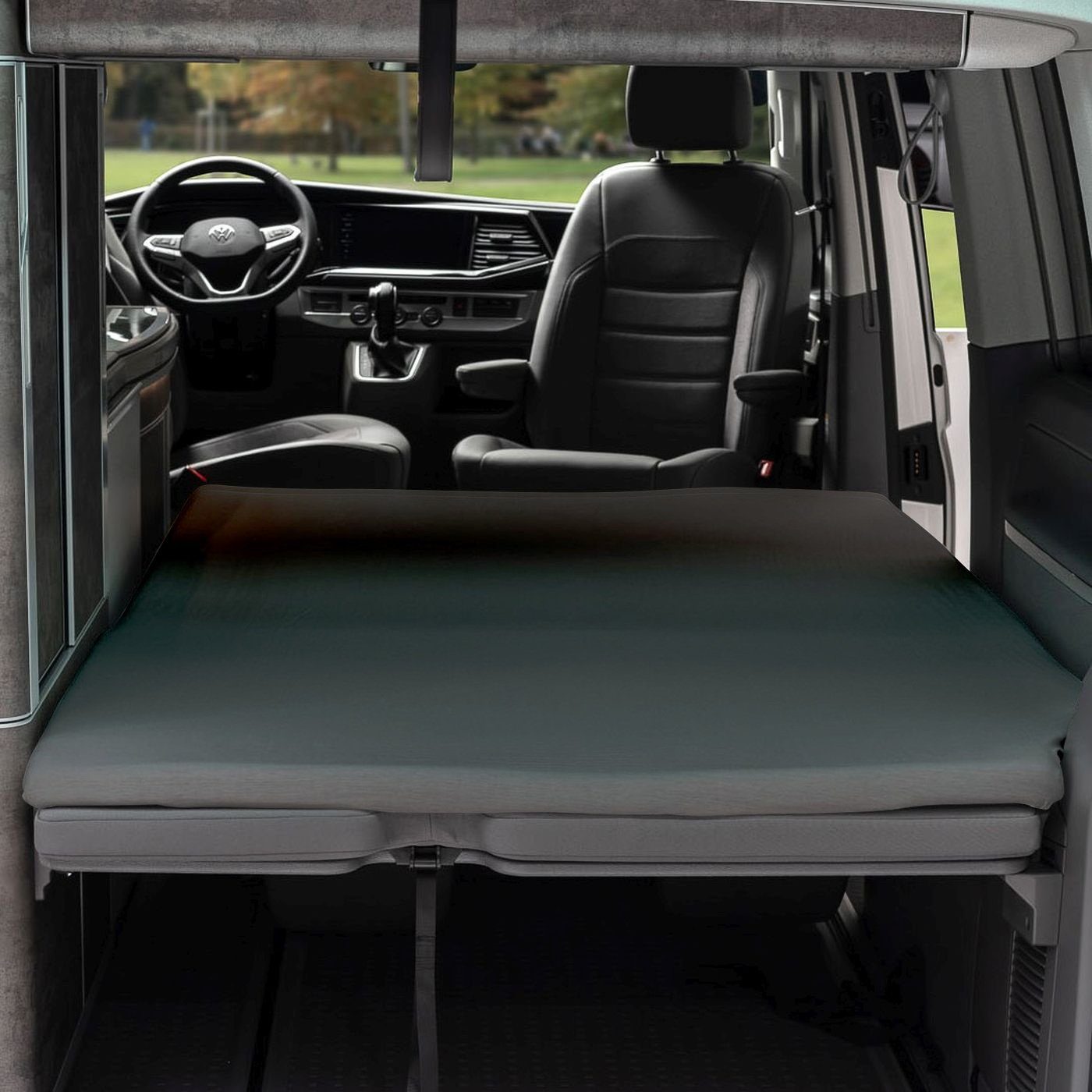 BLACK FOREST FOX Spannbettlaken Spannbettlaken VW Ocean T6.1/T6/T5 California Faltbett OEKO-TEX® Grau, 100 % ägyptische Baumwolle, Gummizug: ja, (1 Stück), passgenau