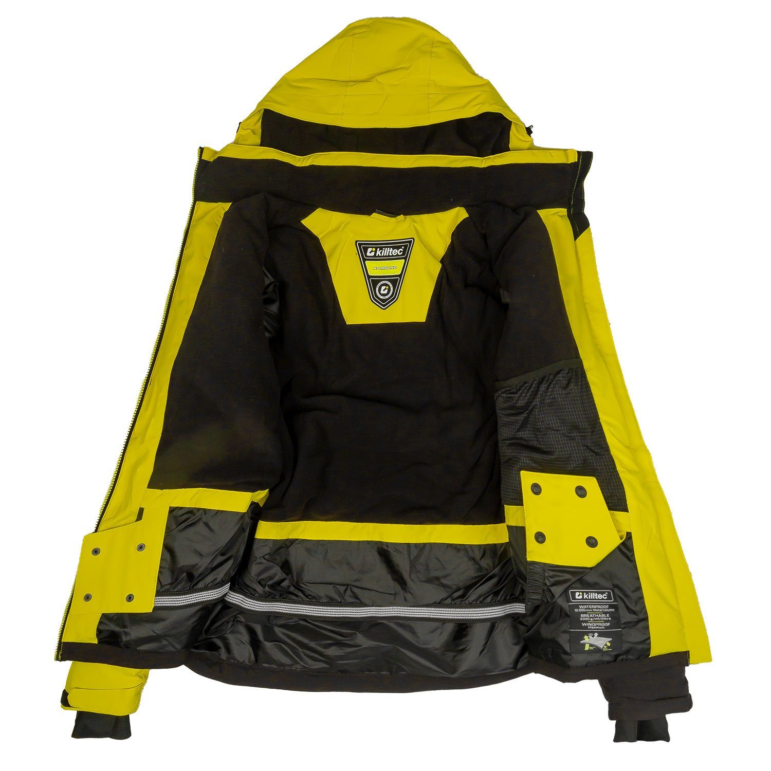 Killtec Skianzug Herren Skijacke + Skihose (limette/ anthrazit, Gr. S), verschweißte Nähte