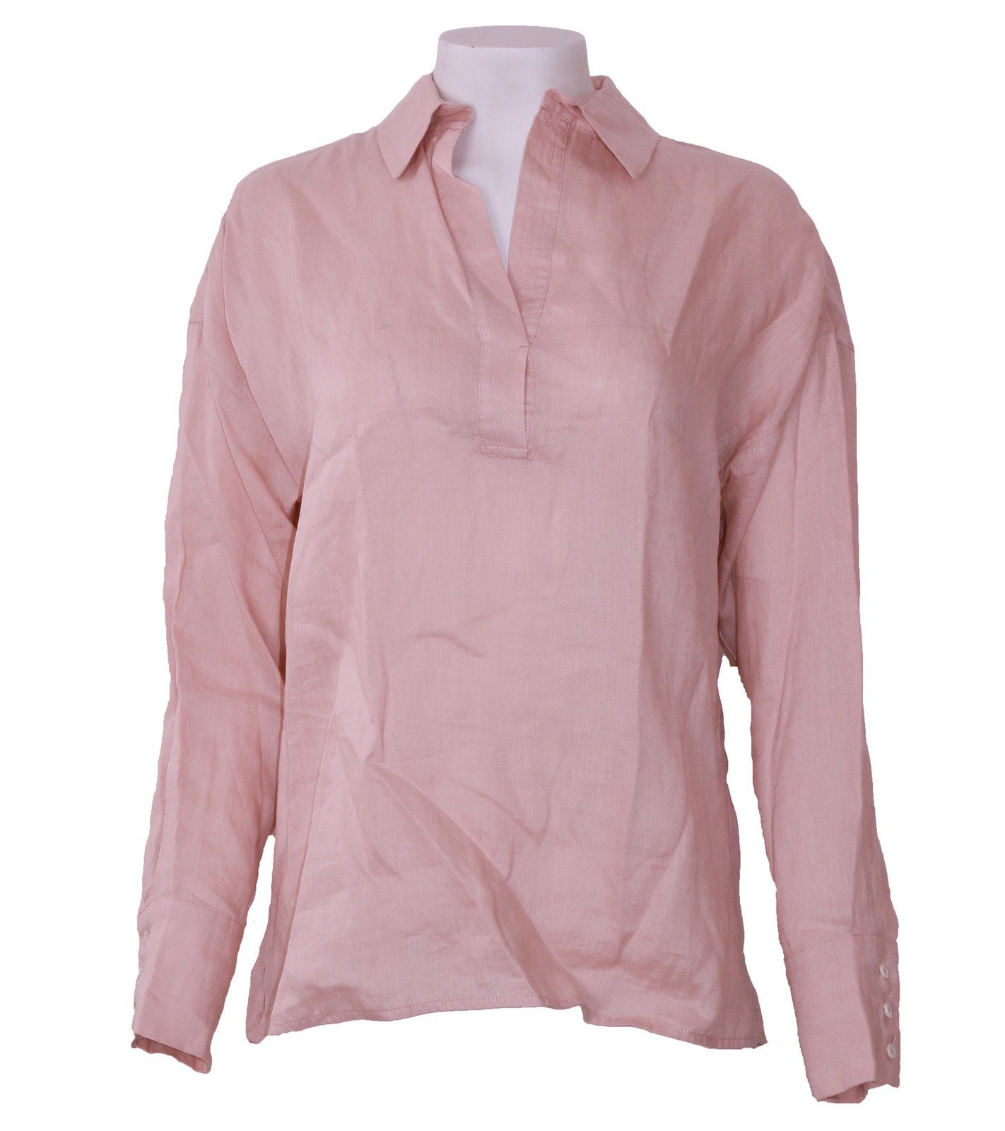 Oui Blusentop »OUI Bluse gemütlich schlichte Damen Langarm-Bluse Freizeit- Bluse im Vokuhila-Stil Altrosa« online kaufen | OTTO