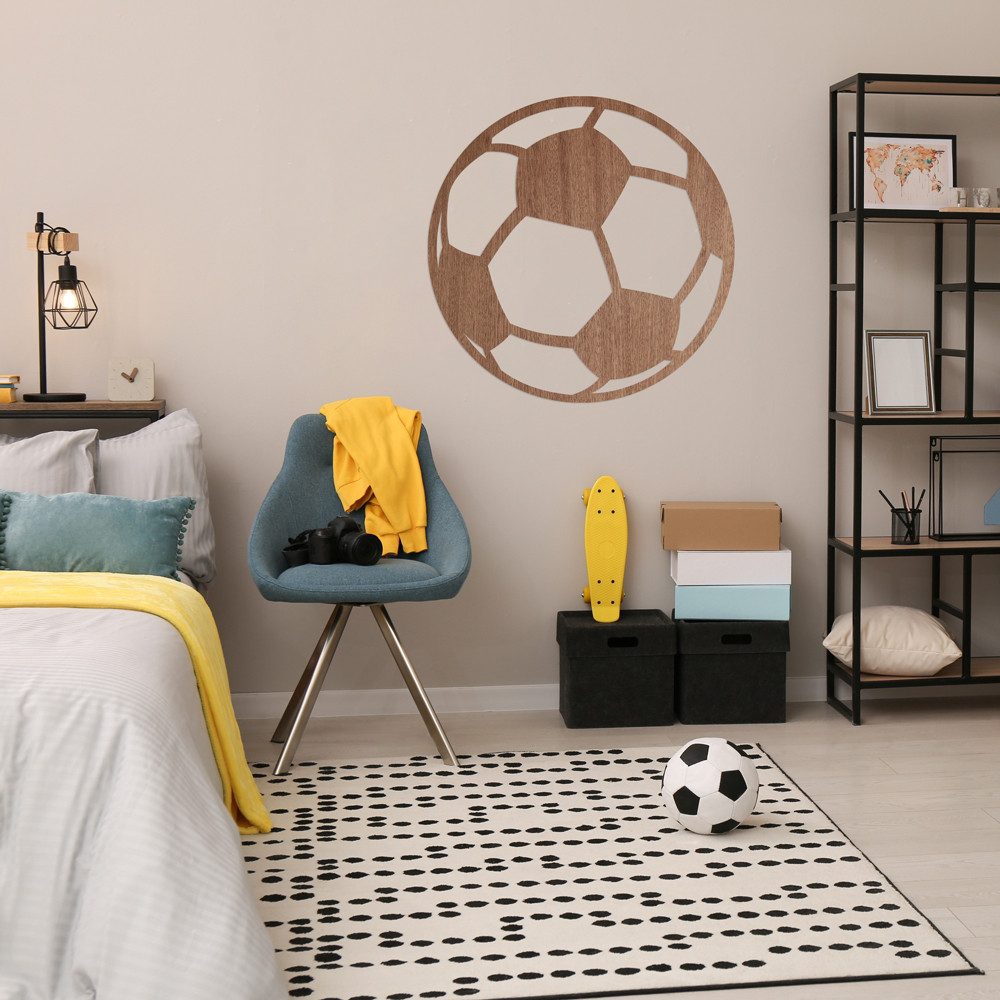 WANDStyle Wanddekoobjekt "Fußball" aus Holz