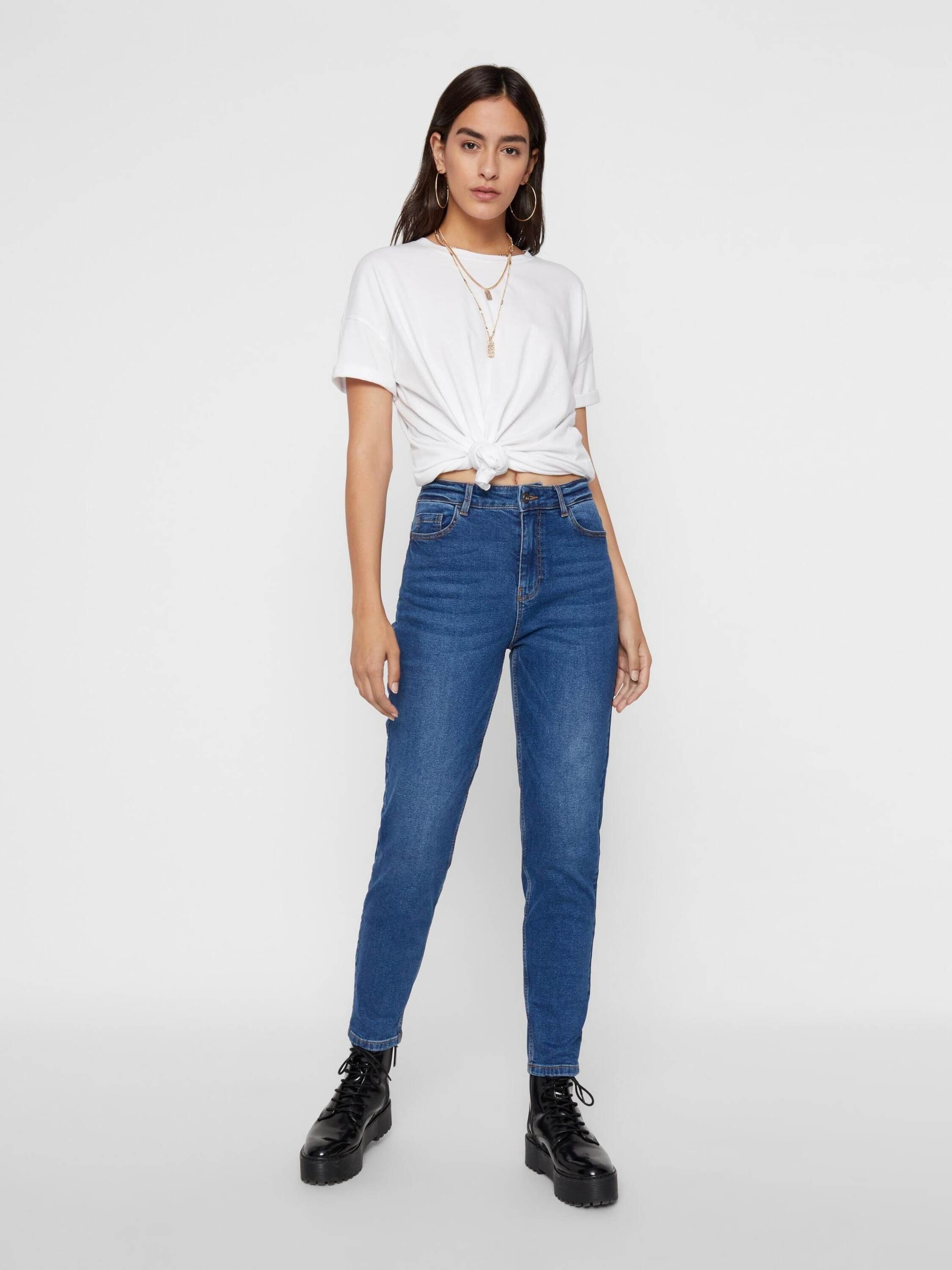 Plain/ohne 7/8-Jeans Details (1-tlg) pieces