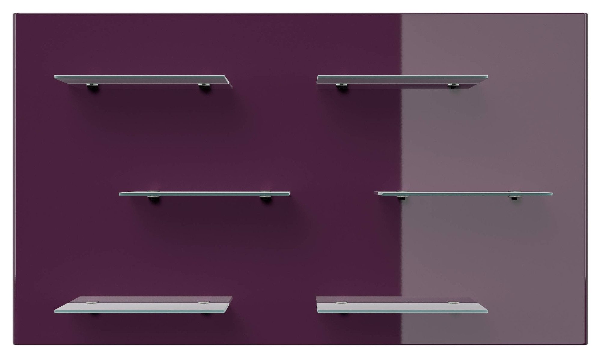 Magnolia Home Ablageregal Wandregal Emotion 6 Glasablagen 104x60 cm Brombeer