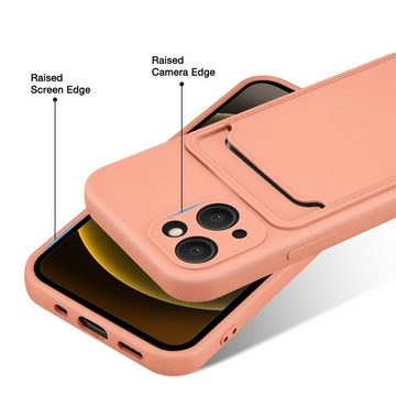 CoolGadget Handyhülle Card Case Handy Tasche für Apple iPhone 14 6,1 Zoll, Silikon Schutzhülle mit Kartenfach für iPhone 14 Hülle