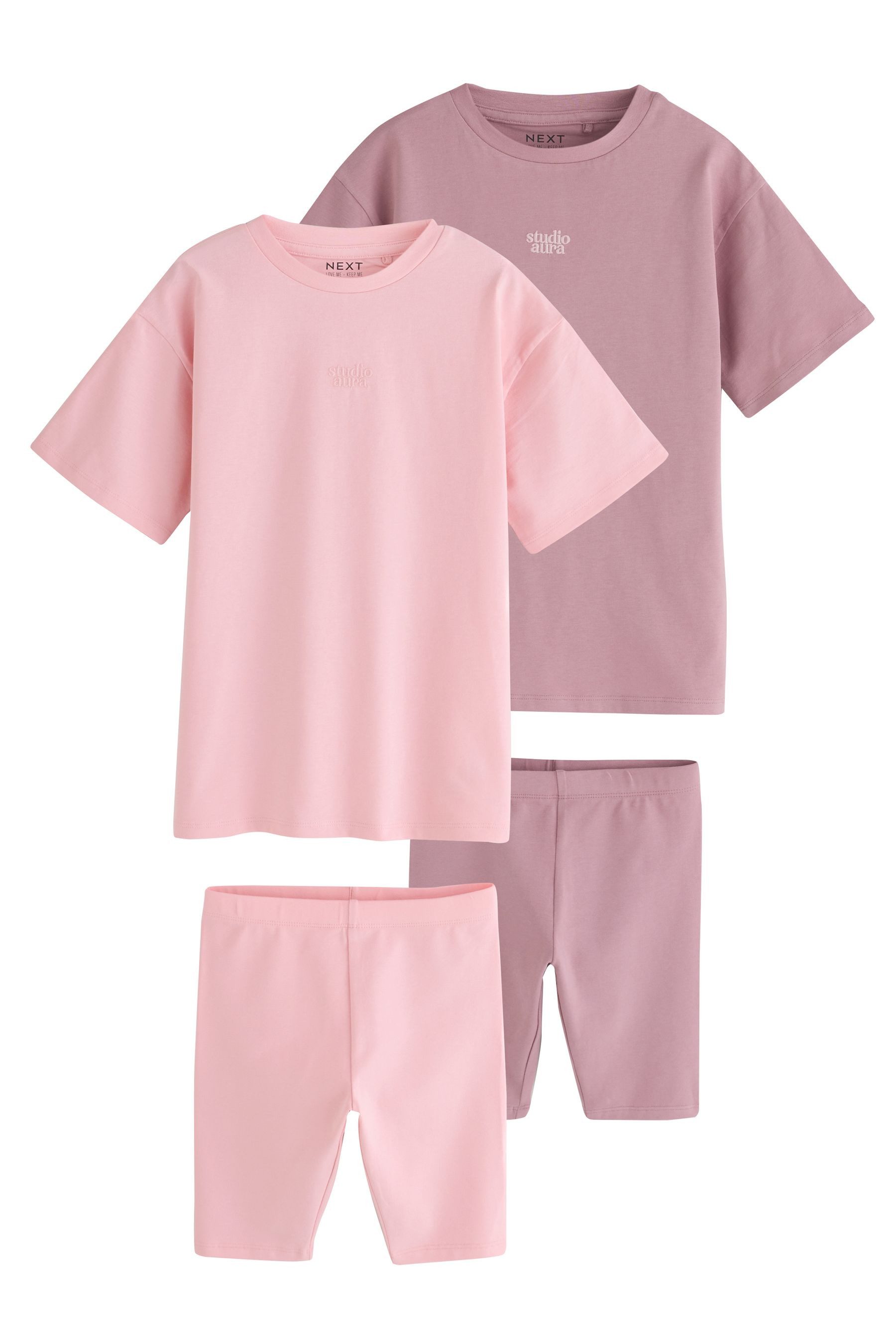 T-Shirt & Shorts Oversized Fit T-Shirt und Radlershorts im 2er-Set