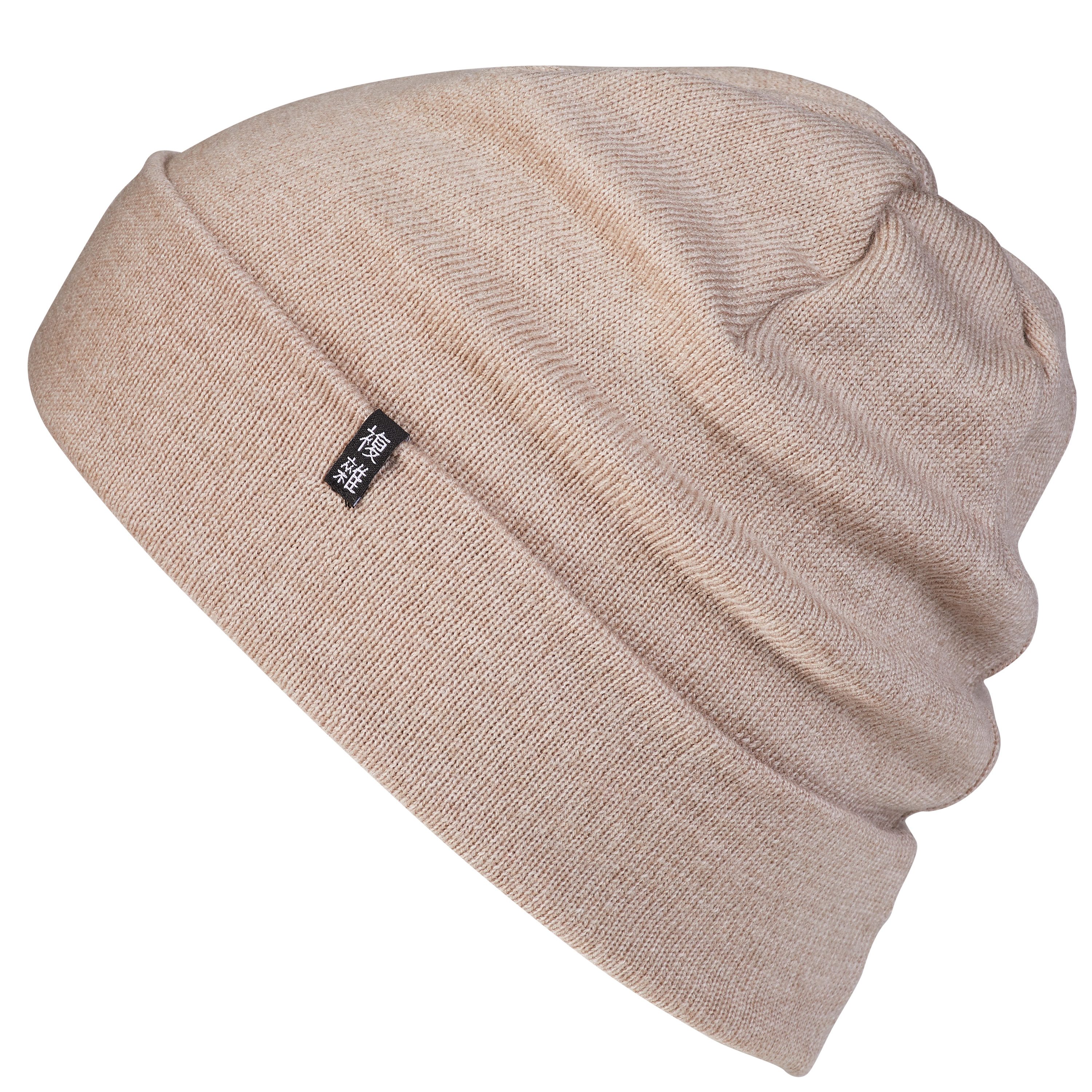 Enter the Complex Beanie Mütze, Damen und Herren 100% Merino Wolle, 2-Lagig gestrickt