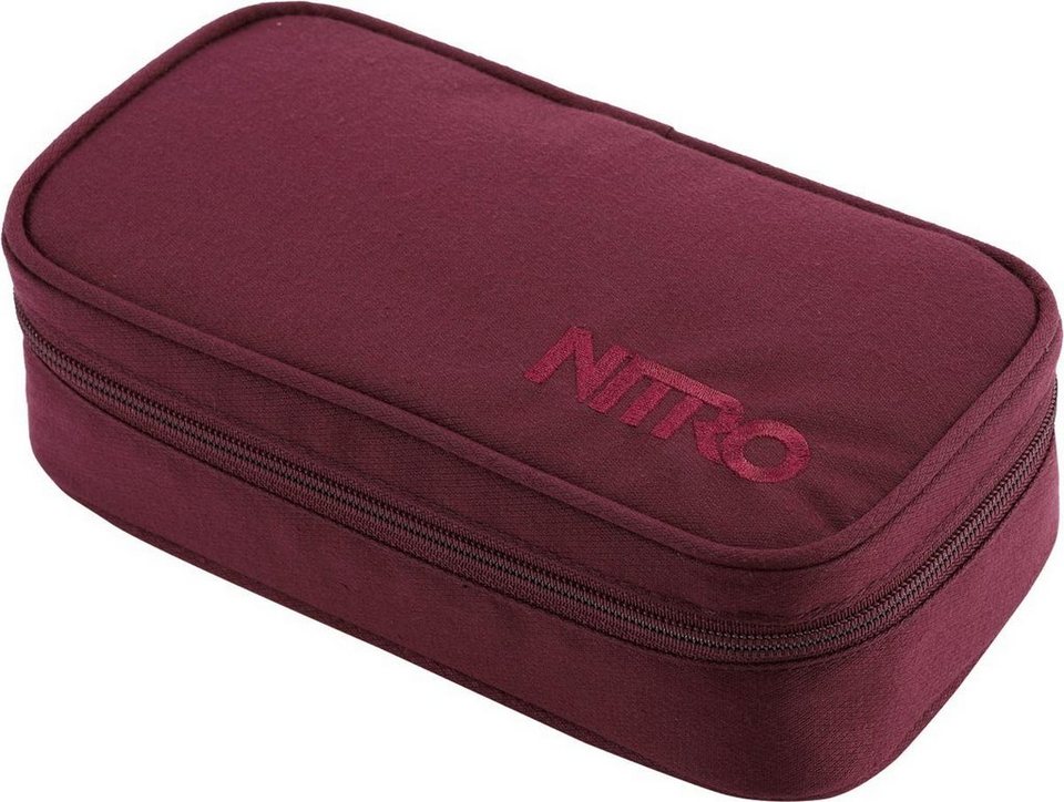NITRO Federtasche Pencil Case XL, Wine, Inklusive Geodreieck und Stundenplan
