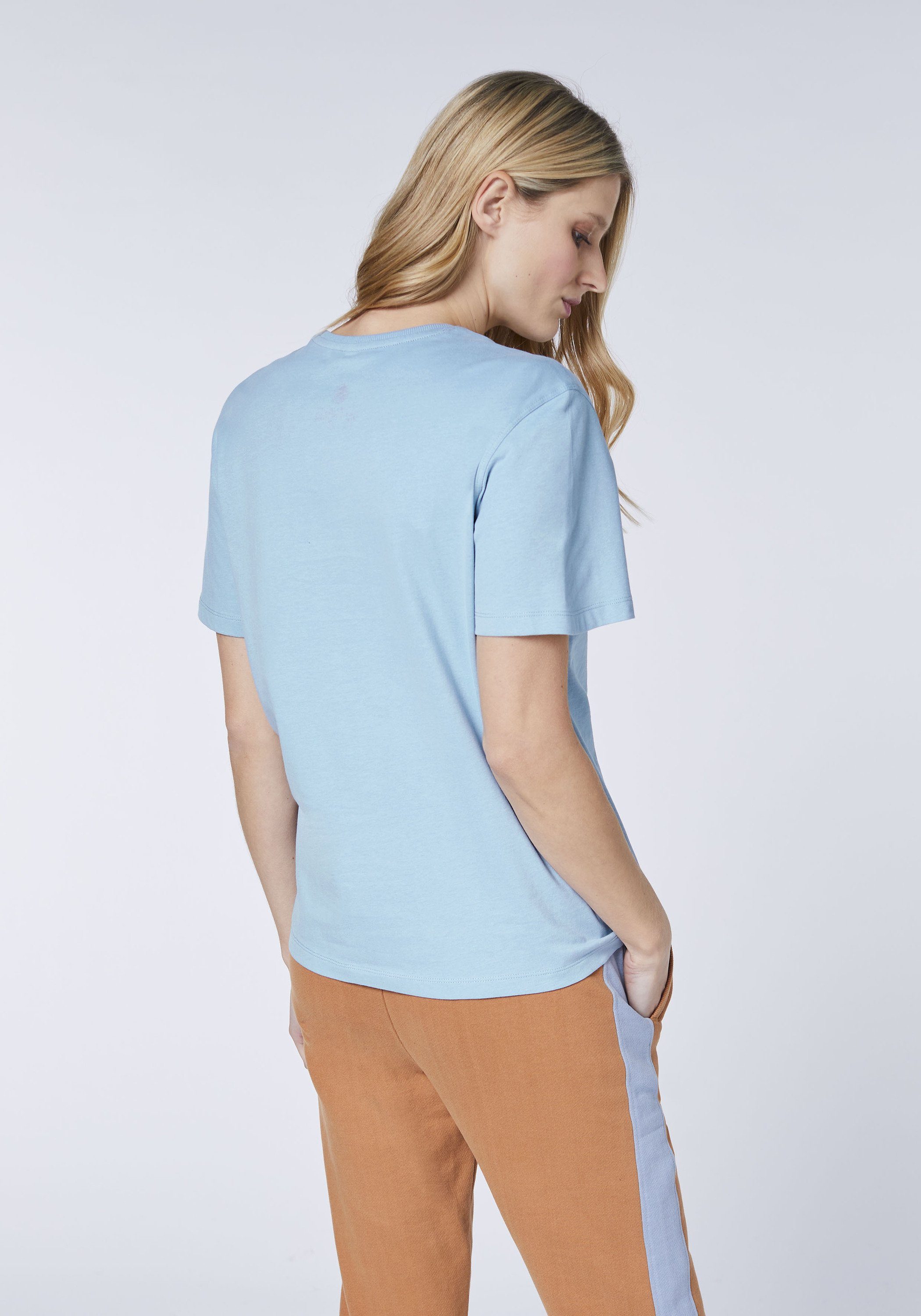 Oklahoma Jeans Print-Shirt mit Ashley Blue 16-4013 Frontprint